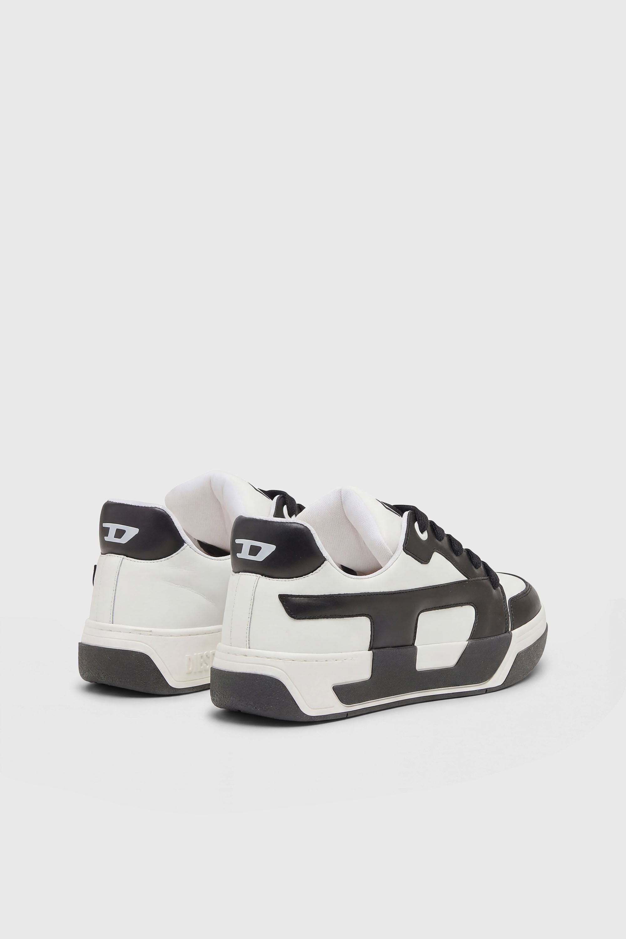 Diesel - S-D-OLLIE LOW, Man's D-Ollie-Sneakers in colour-block leather in White/Black - 3
