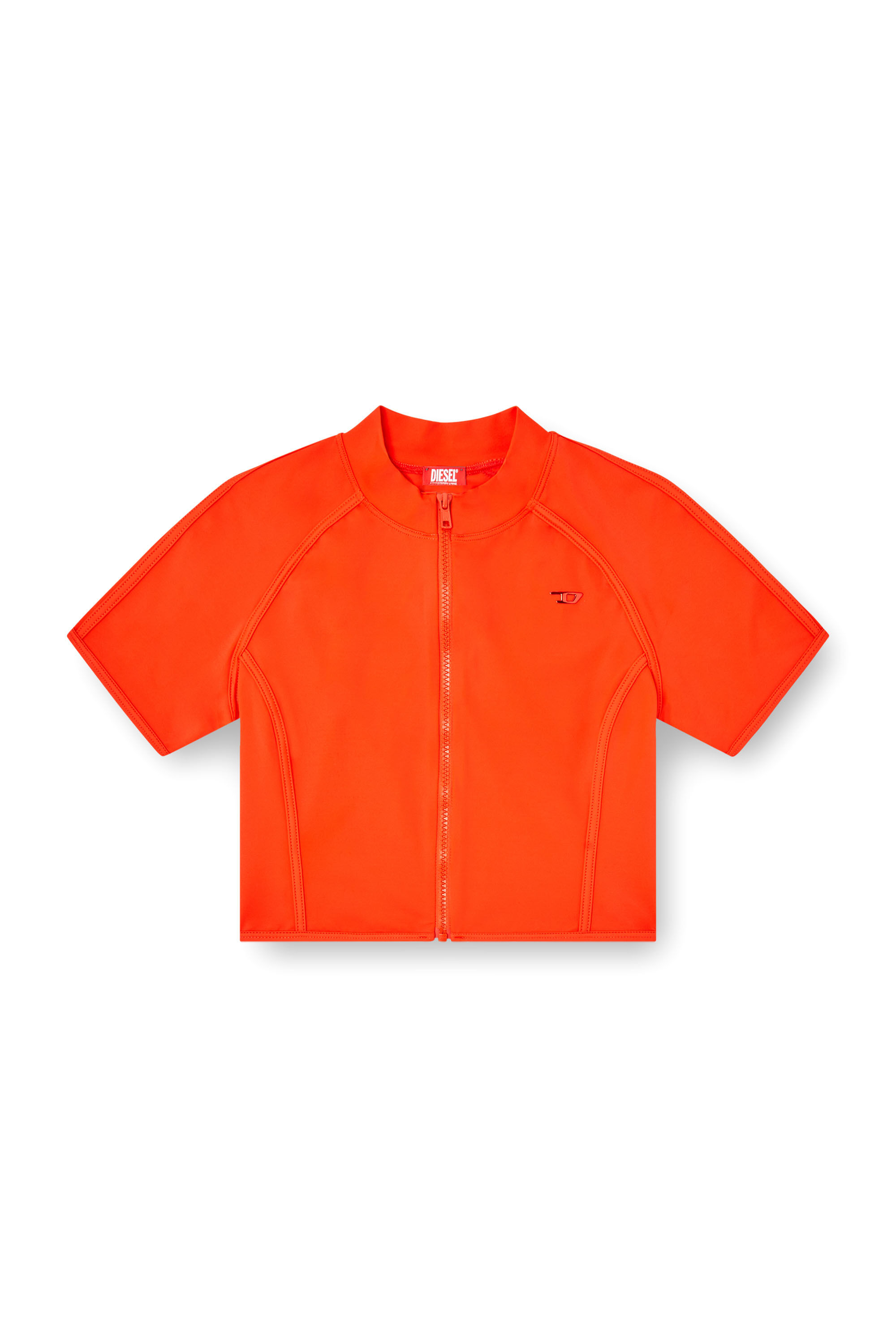 【さり気なく差がつく】Diesel Skyler D-Popシャツス水着&ボトム Women's Cropped swim shirt with zip | Red | Diesel