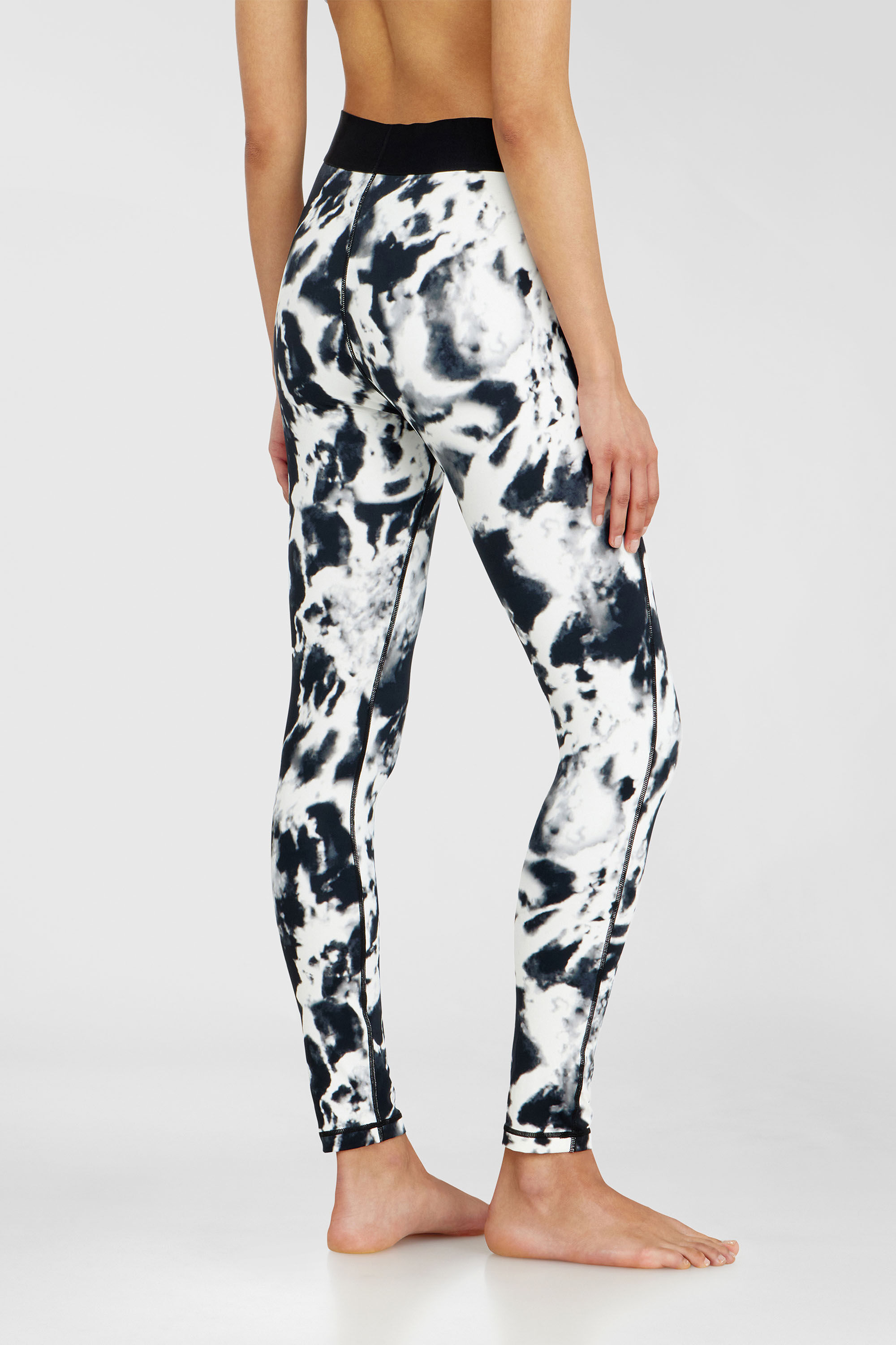 Diesel - ADELINE-D-POP, Woman's Leggings in printed microfibre in White/Black - 4