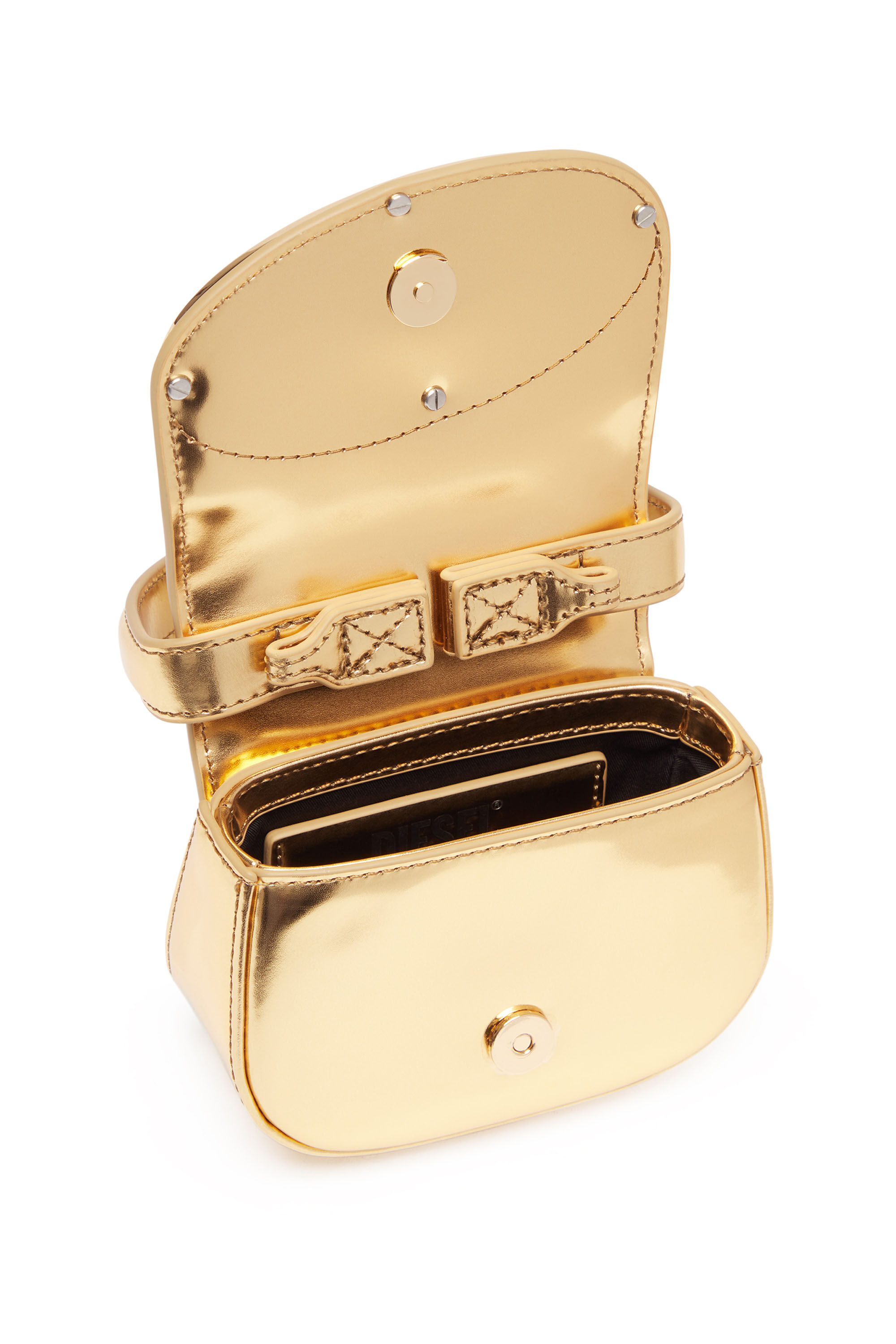 ★DIESEL★ 1DR XS S Tote Bag Gold X08957PS202H2382 X08957PS2 1DR-XS-S Woman: Mini bag in mirrored leather | Diesel