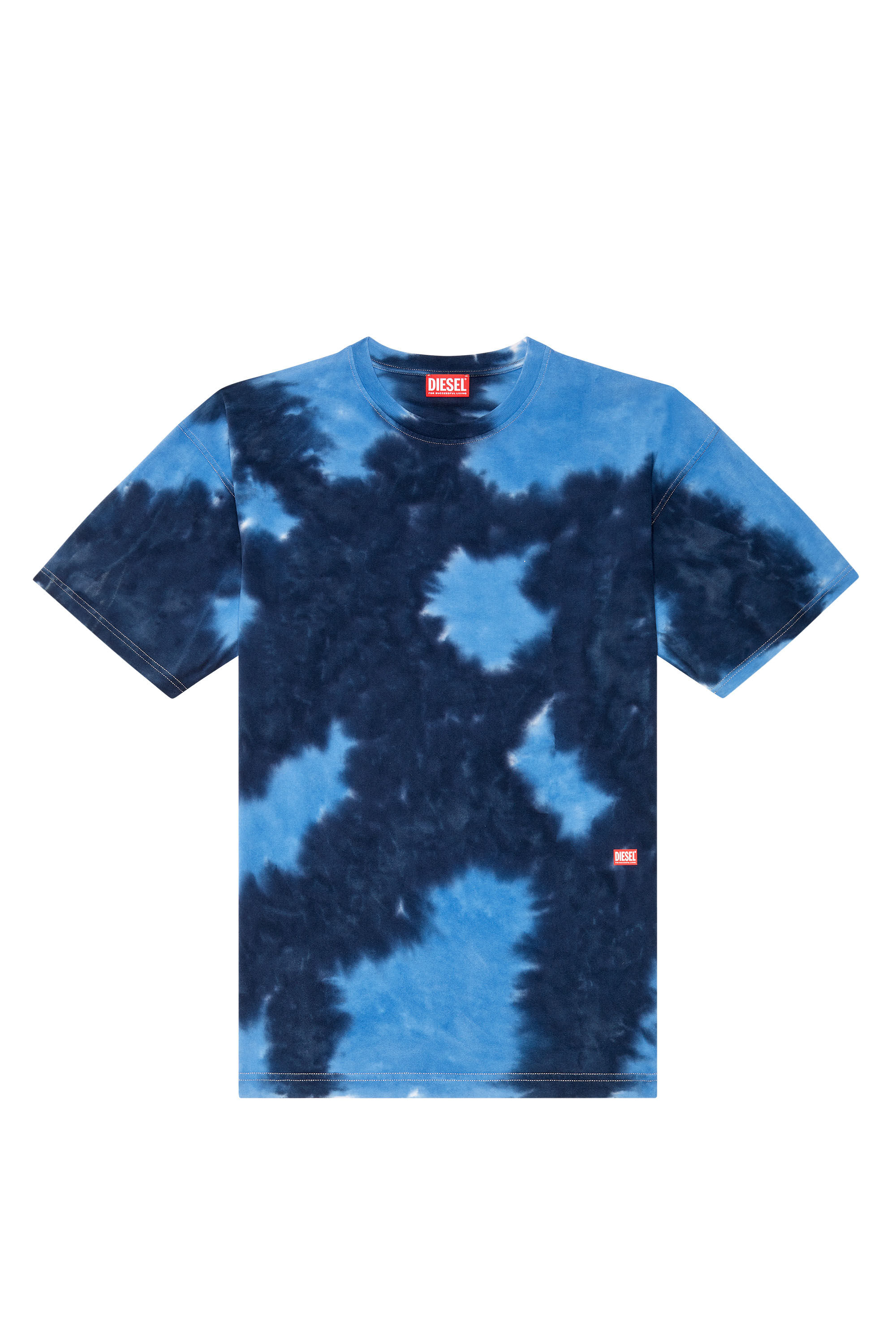 Diesel - T-BOXT-N15, Man T-shirt in tie-dye jersey in Blue - Image 3