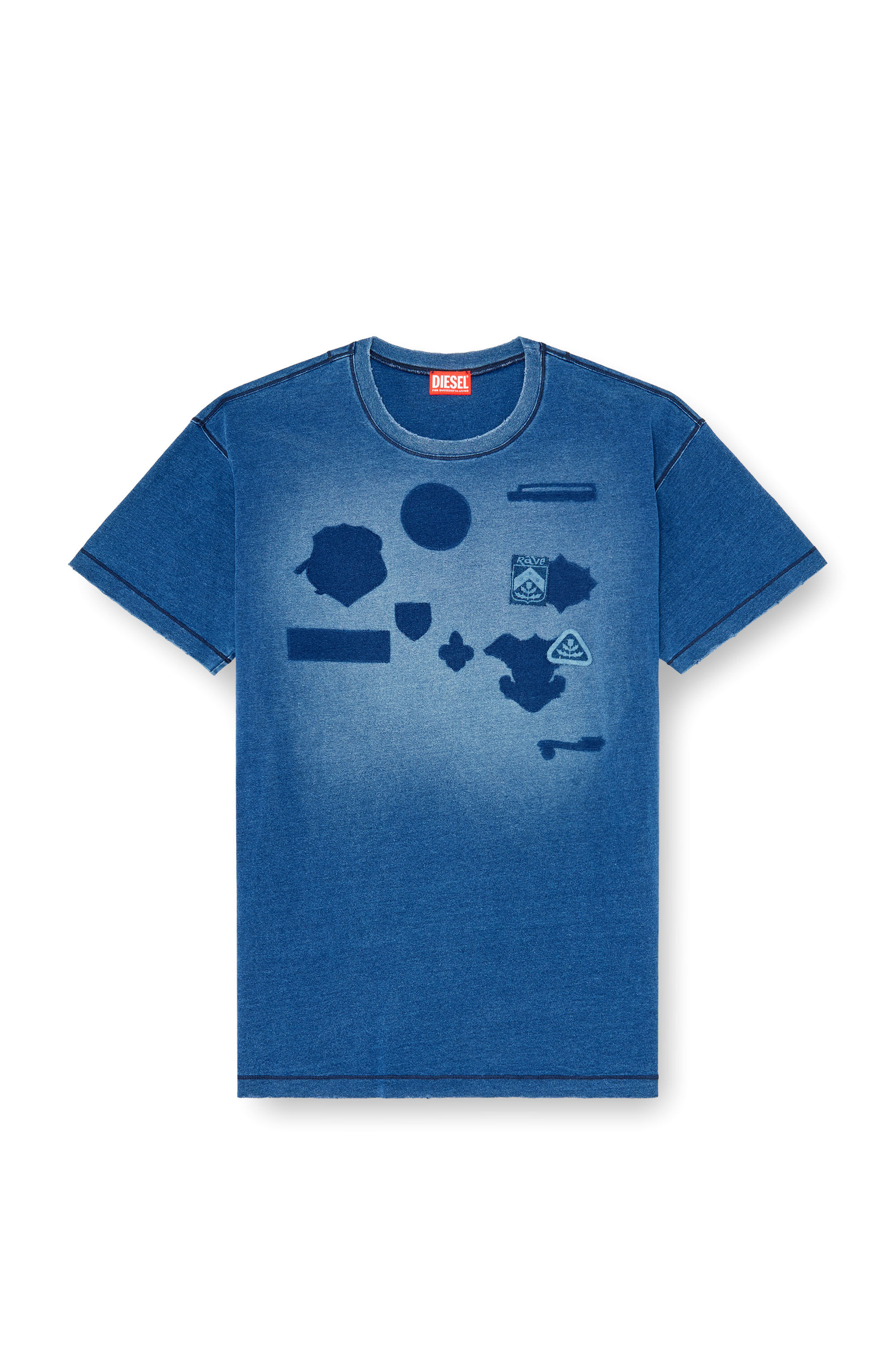 Diesel - T-NOX, Man's T-shirt with shadow-effect patches in null - 2
