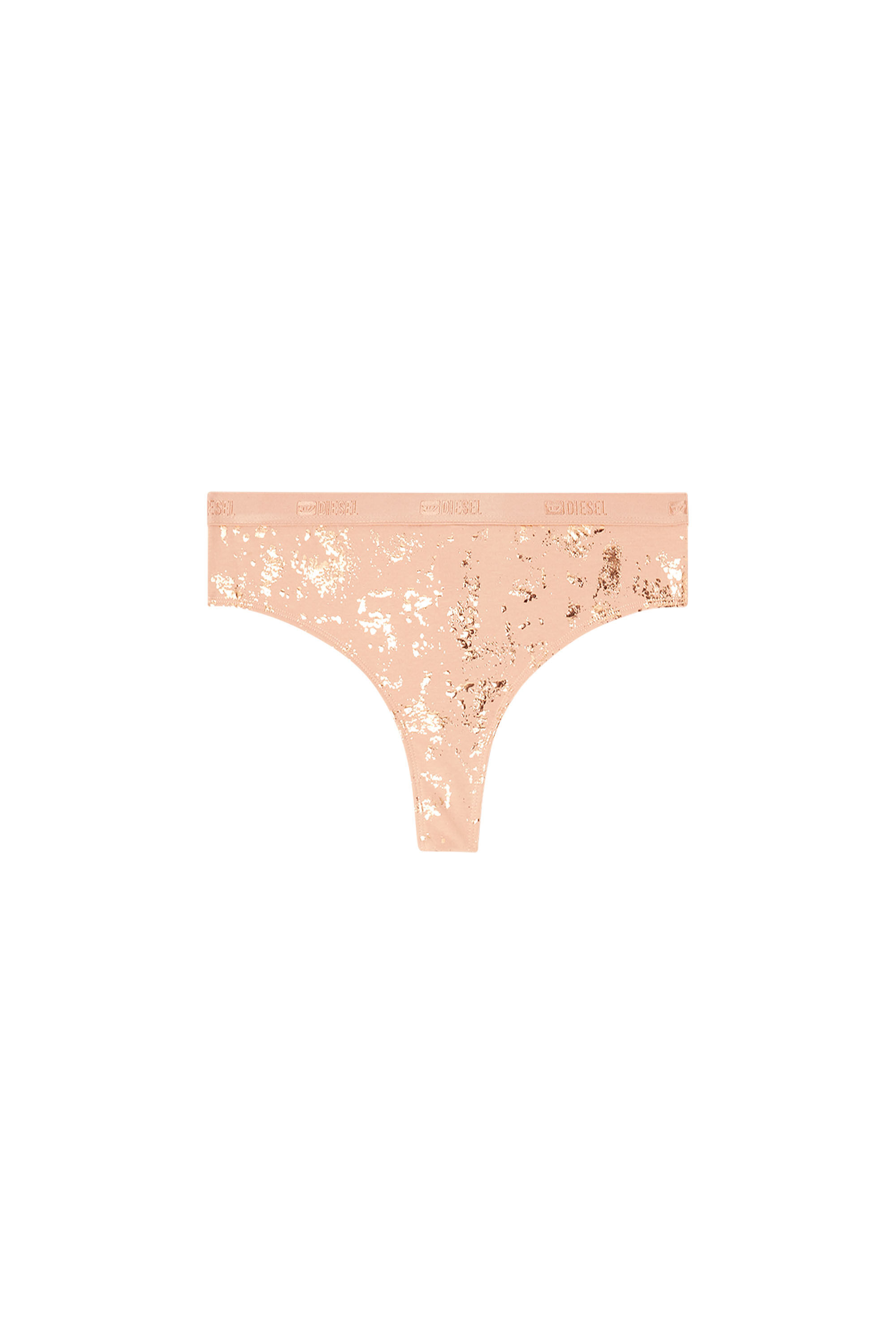 Diesel - STARS-GFT, Woman's Thong in metallic-effect stretch cotton in null - 2