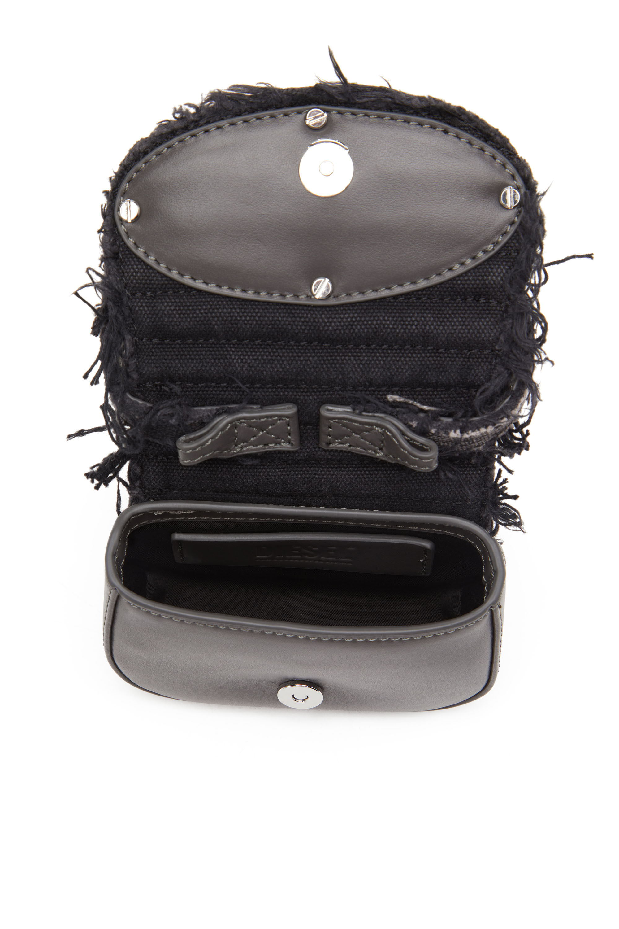 Diesel - 1DR XS, Woman 1DR XS - Iconic mini bag in canvas and crystals in Black - Image 5