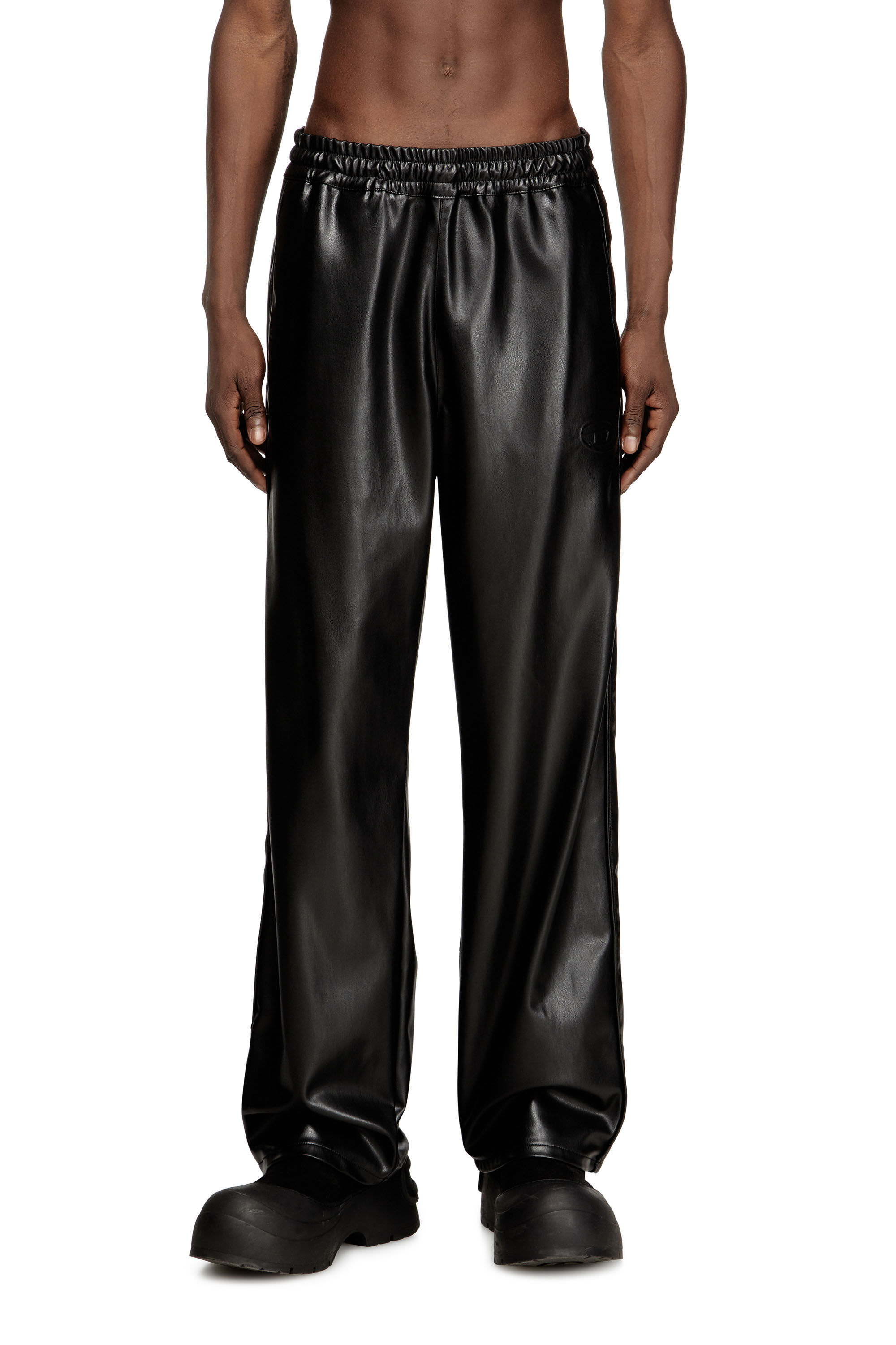 Diesel - P-ARTEN-PIPING-PGBX, Man's Track pants in coated fabric in null - 2