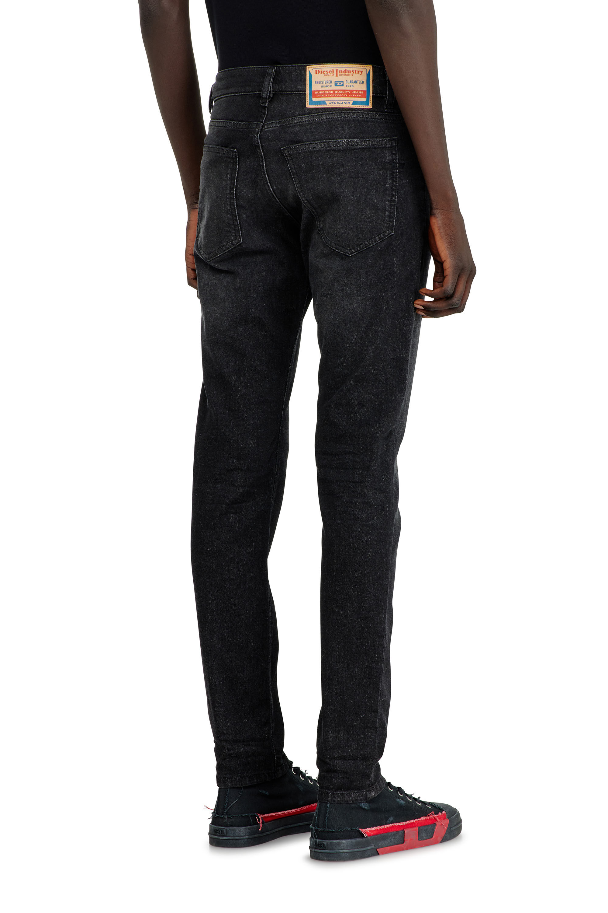 Diesel - Man's Slim Jeans 2019 D-Strukt 0DBDT, Black/Dark grey - 5