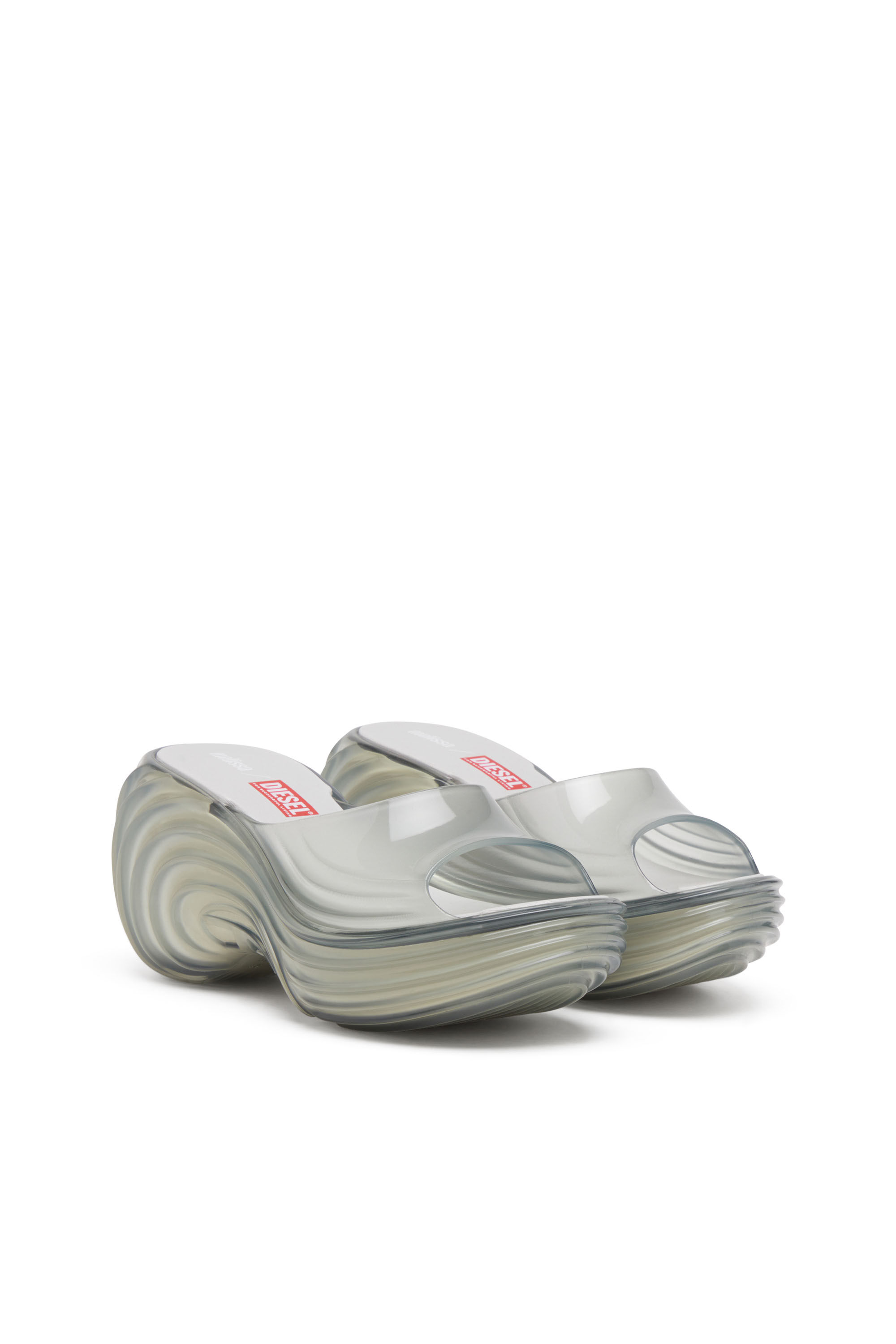 Diesel - MELISSA QUANTUM PLATFORM, Woman's Platform mule in Melflex® in Light Grey - 2