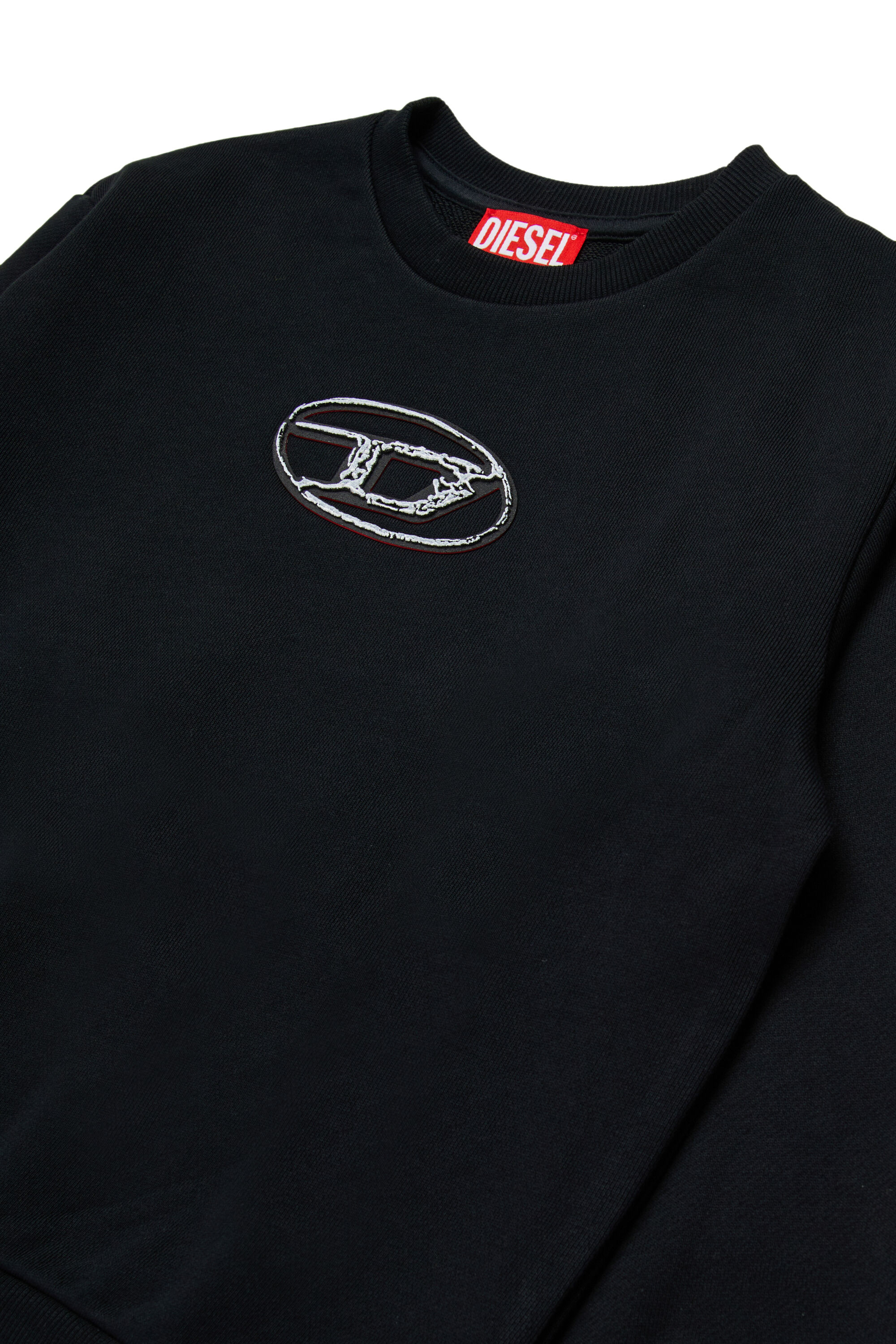 Diesel - SBOXTQ22 OVER, Man's Crew-neck cotton sweatshirt with Oval D logo in Black - 3