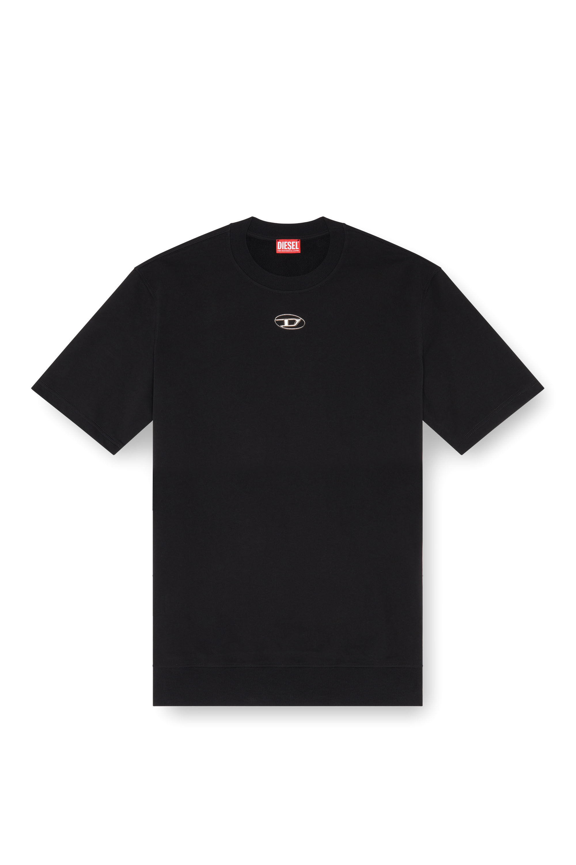 Diesel - S-COOLING-L1, Man's Short-sleeve sweatshirt with metallic logo in Black - 2