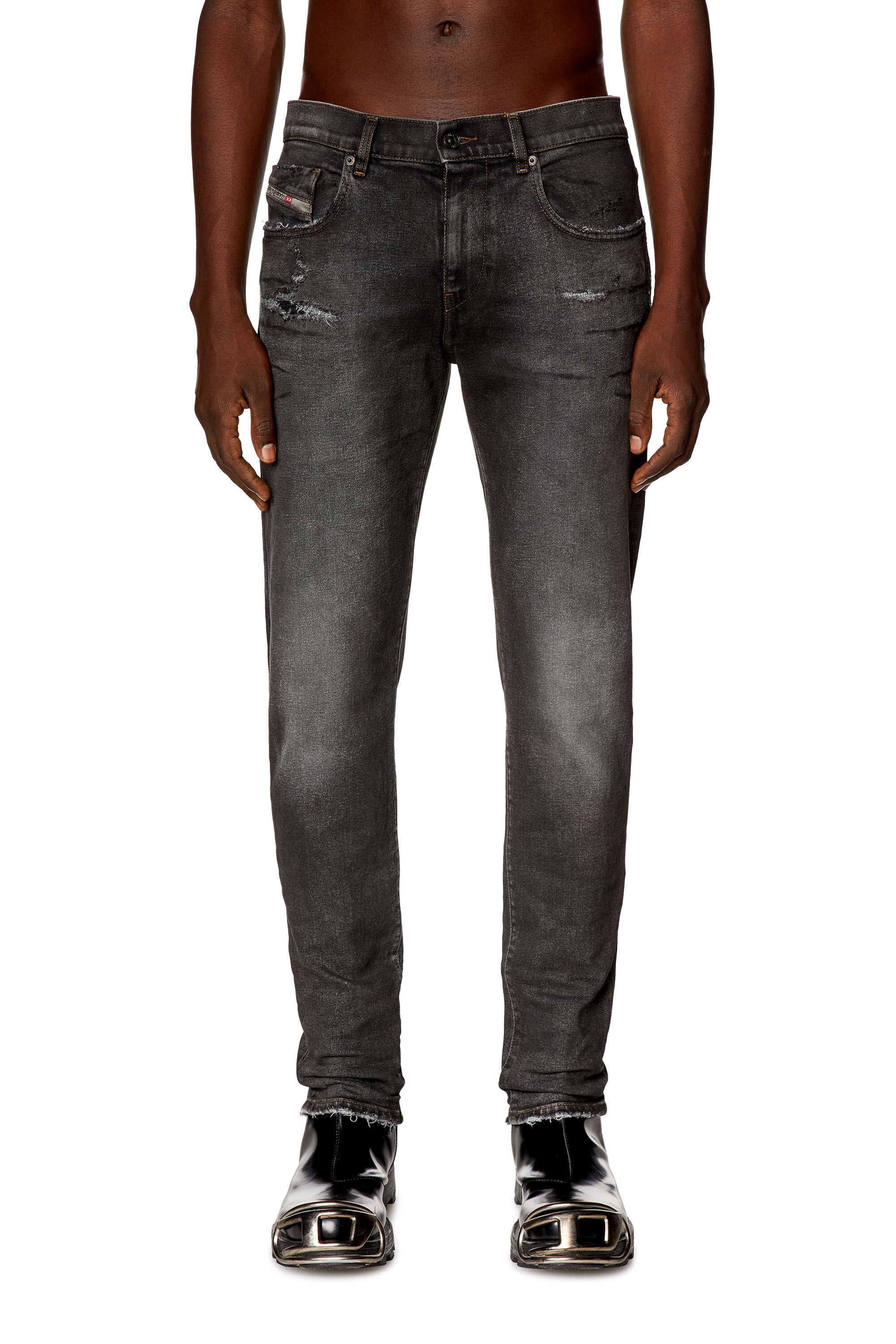 Diesel - Slim Jeans 2019 D-Strukt E9D78, Black/Dark grey - Image 3