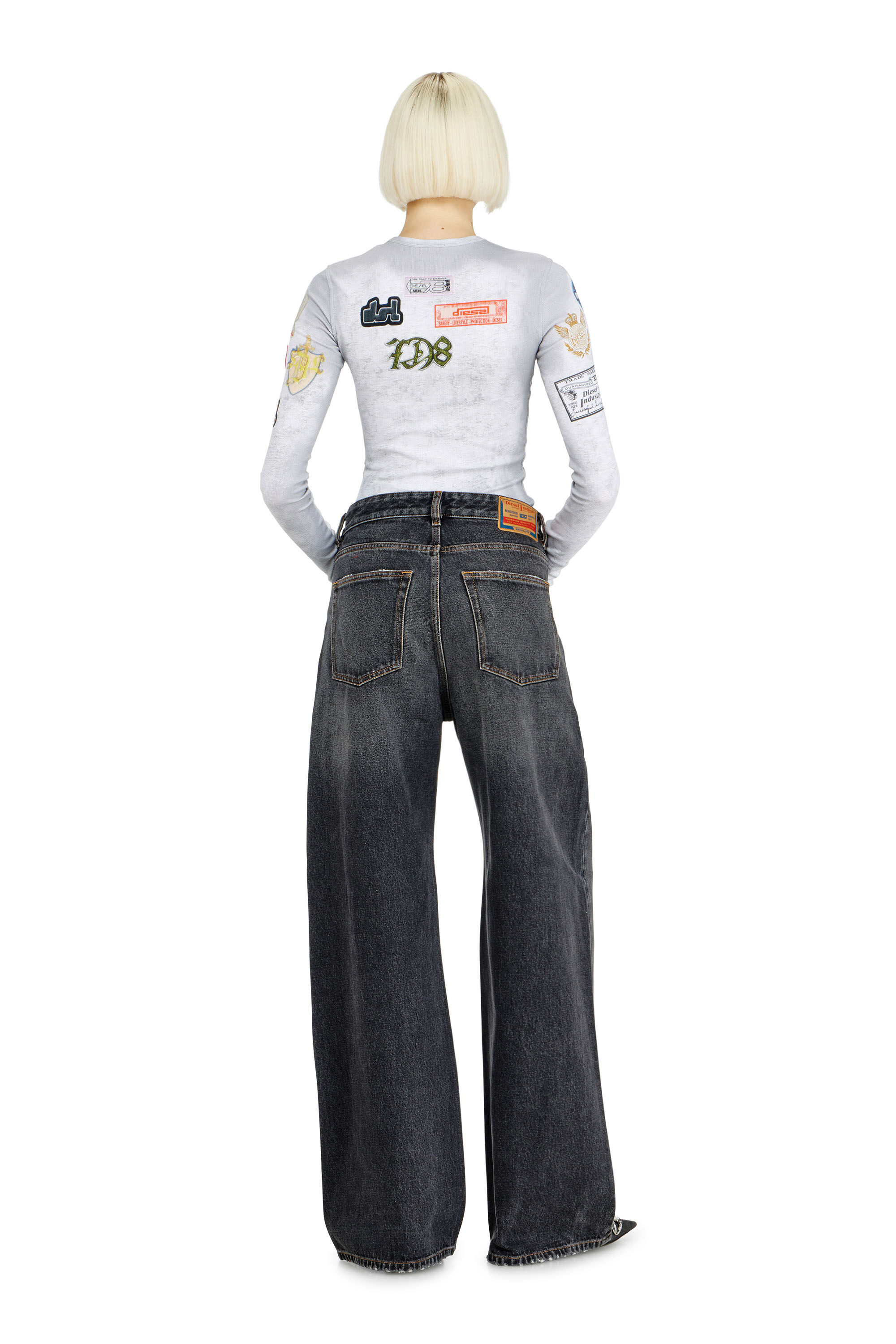 Diesel - Unisex's Relaxed Jeans 1996 D-Sire 007F6, Black/Dark grey - 3