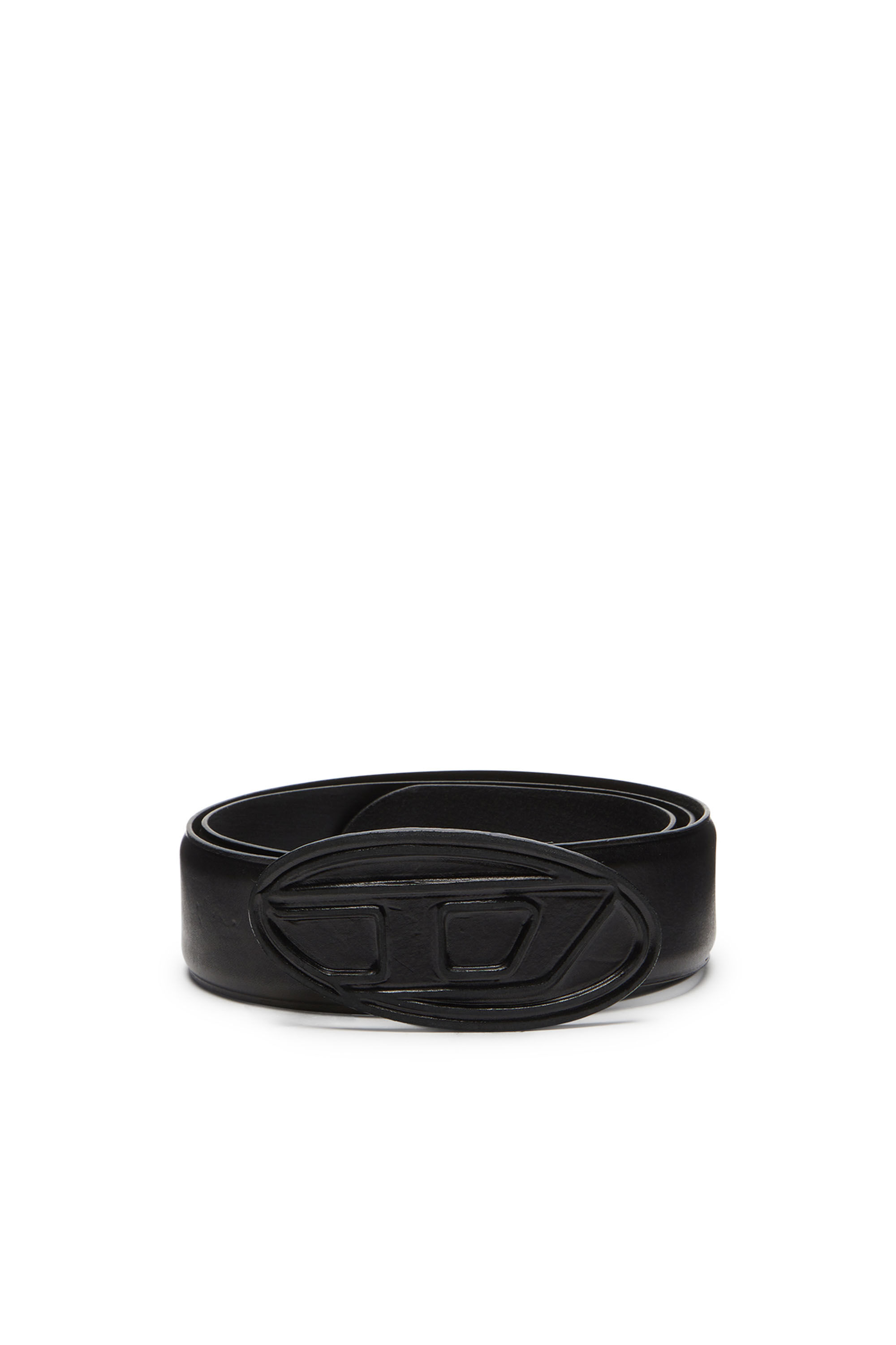 B-1DR: Leather Belt with silver D logo buckle | Diesel