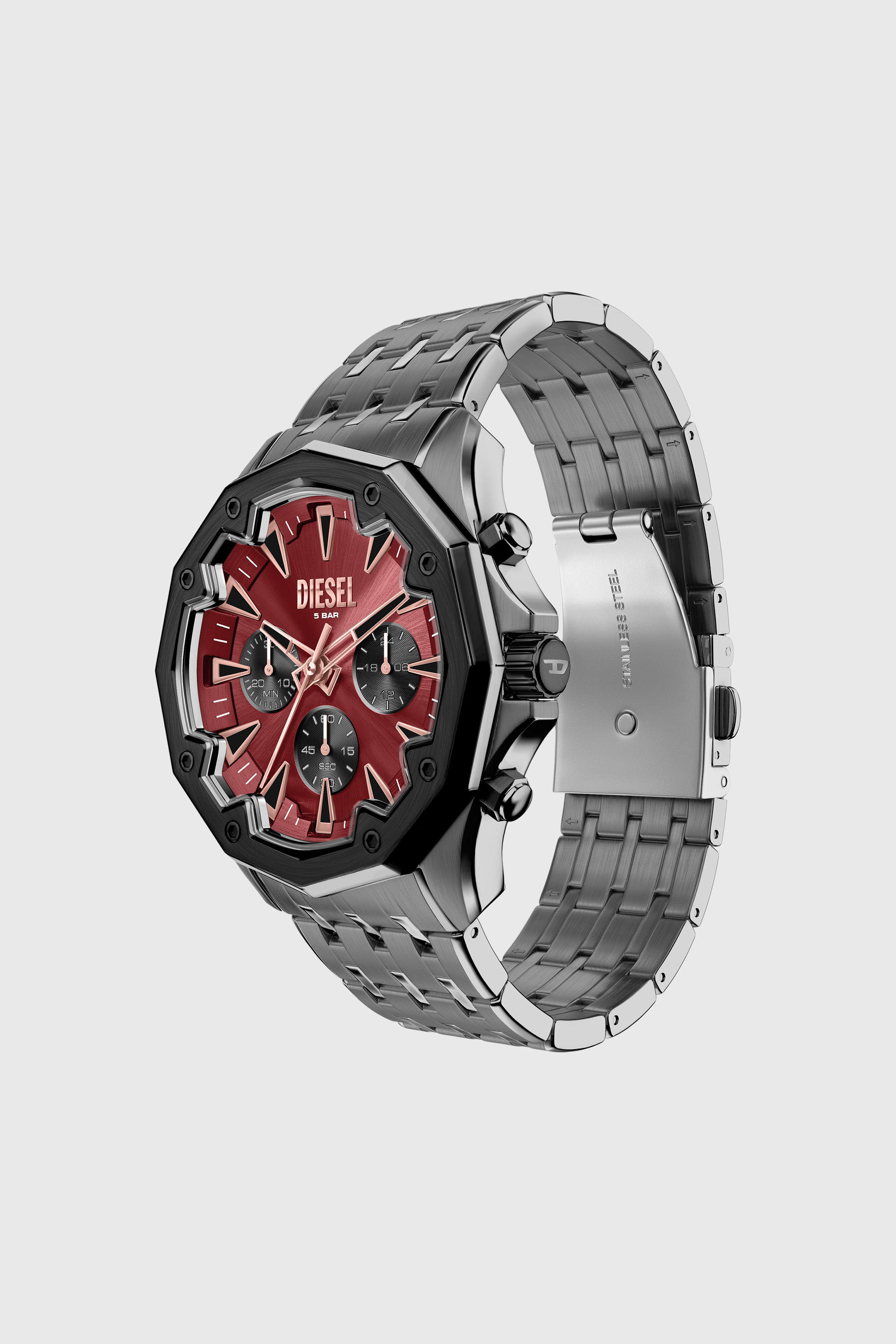 Diesel - DZ4715 WATCH, Man's Stinger gunmetal stainless steel watch in Dark grey - 2