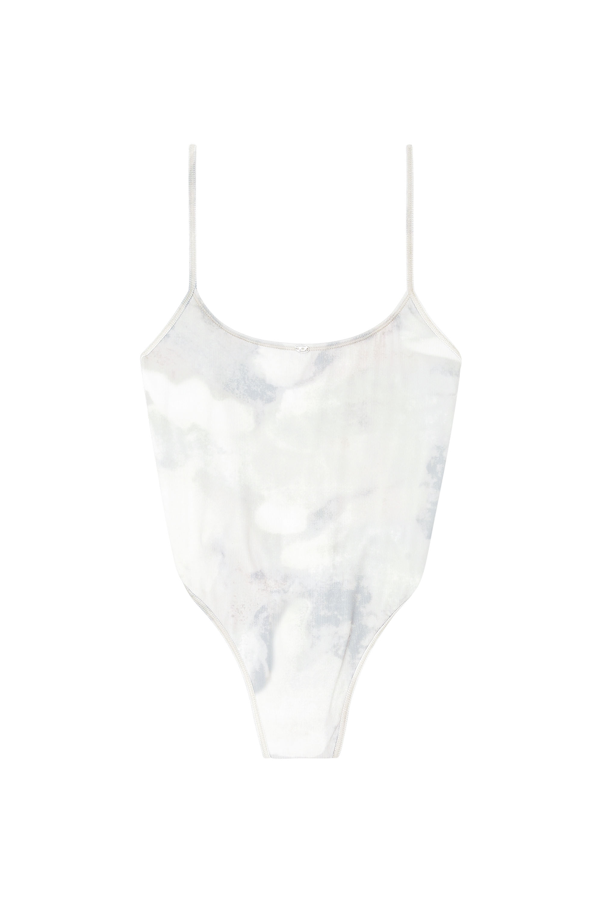 Diesel - ELLA-UTLT, Woman's Ribbed thong swimsuit with camo print in White - 6