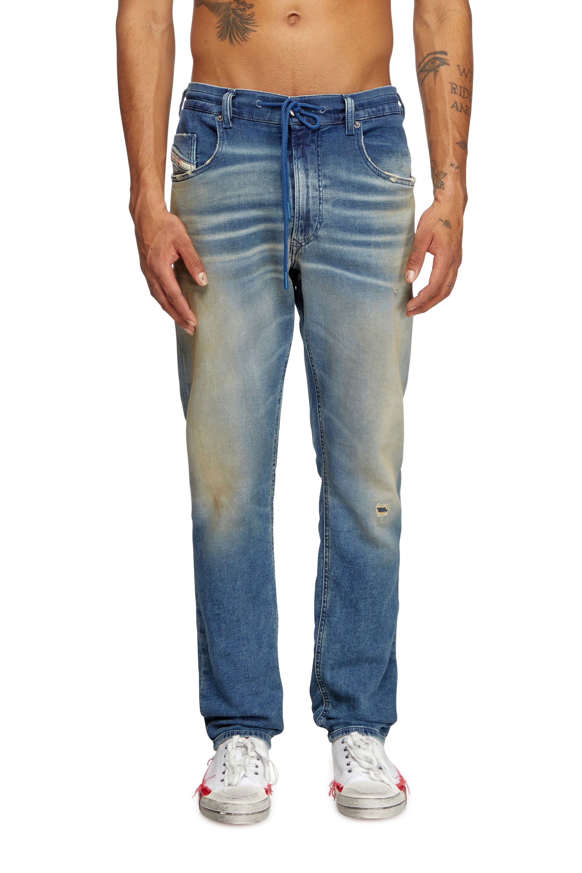 Diesel - Man's Regular 2030 D-Krooley Joggjeans® 068PQ, Medium blue - 2