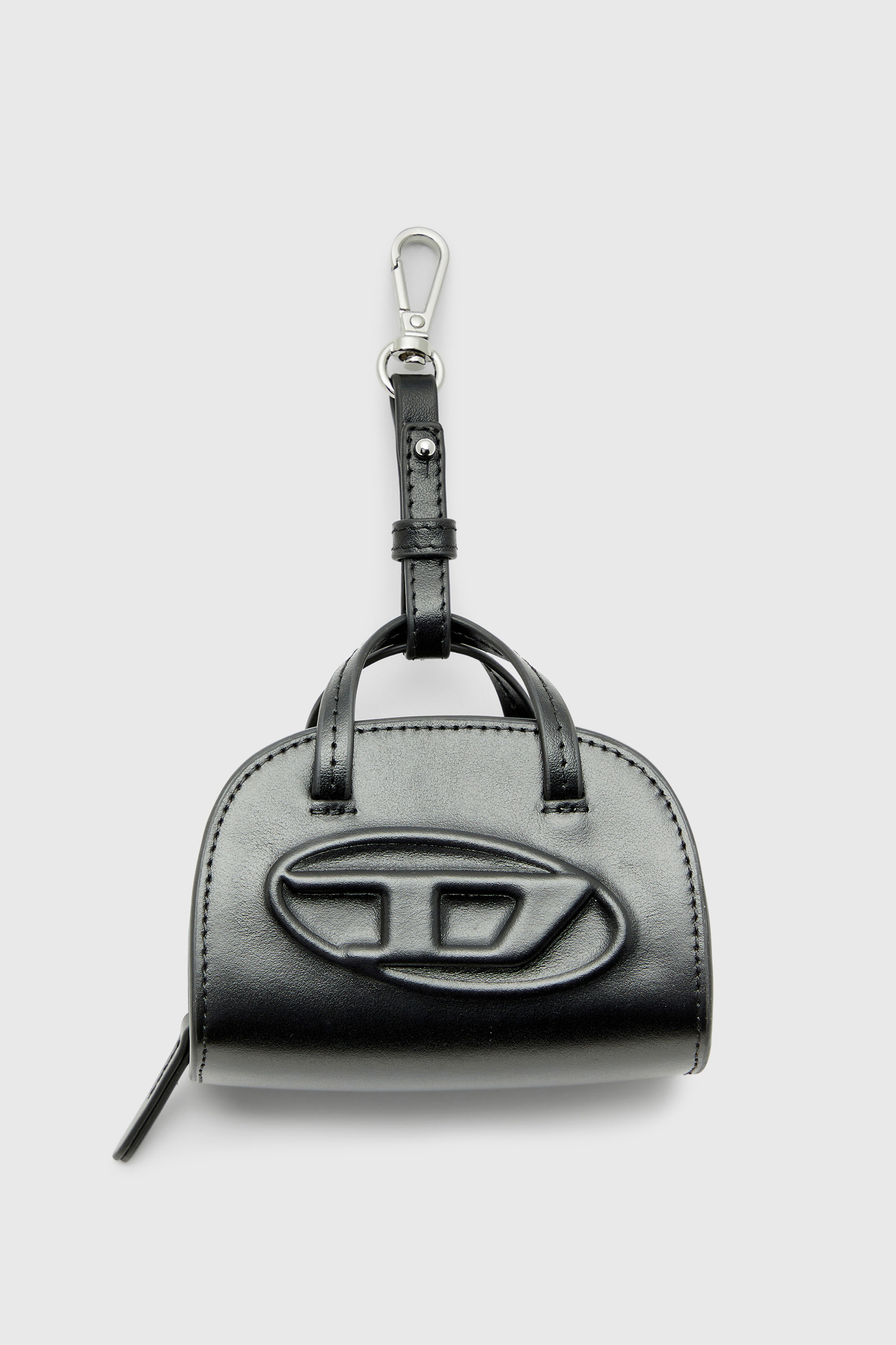 Diesel - 1DR DOME M CHARMS, Woman's Miniature bag charm in leather in Black - 1