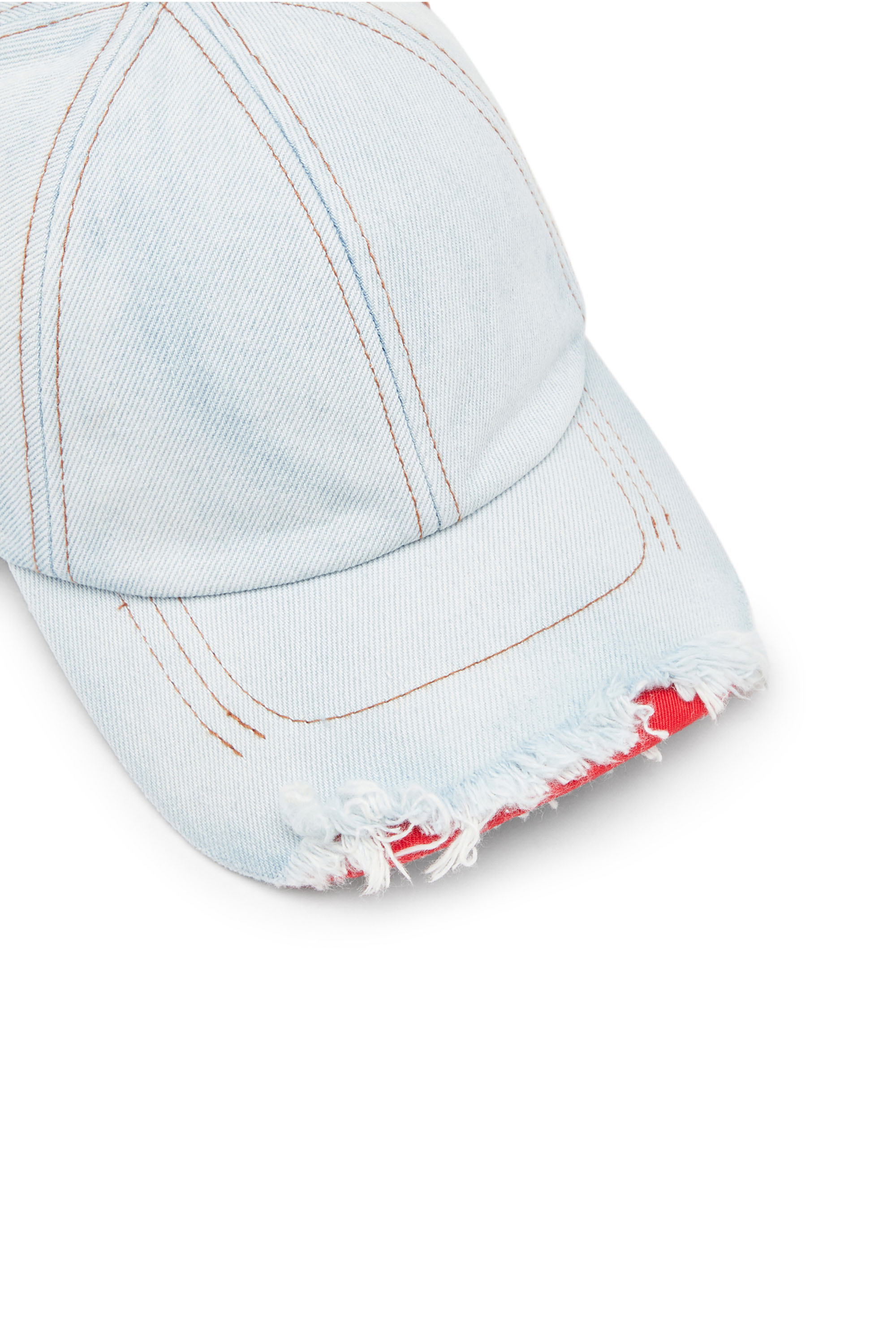 Diesel - C-REEP-1, Man's Denim baseball cap with frayed peak in Light Blue - 3