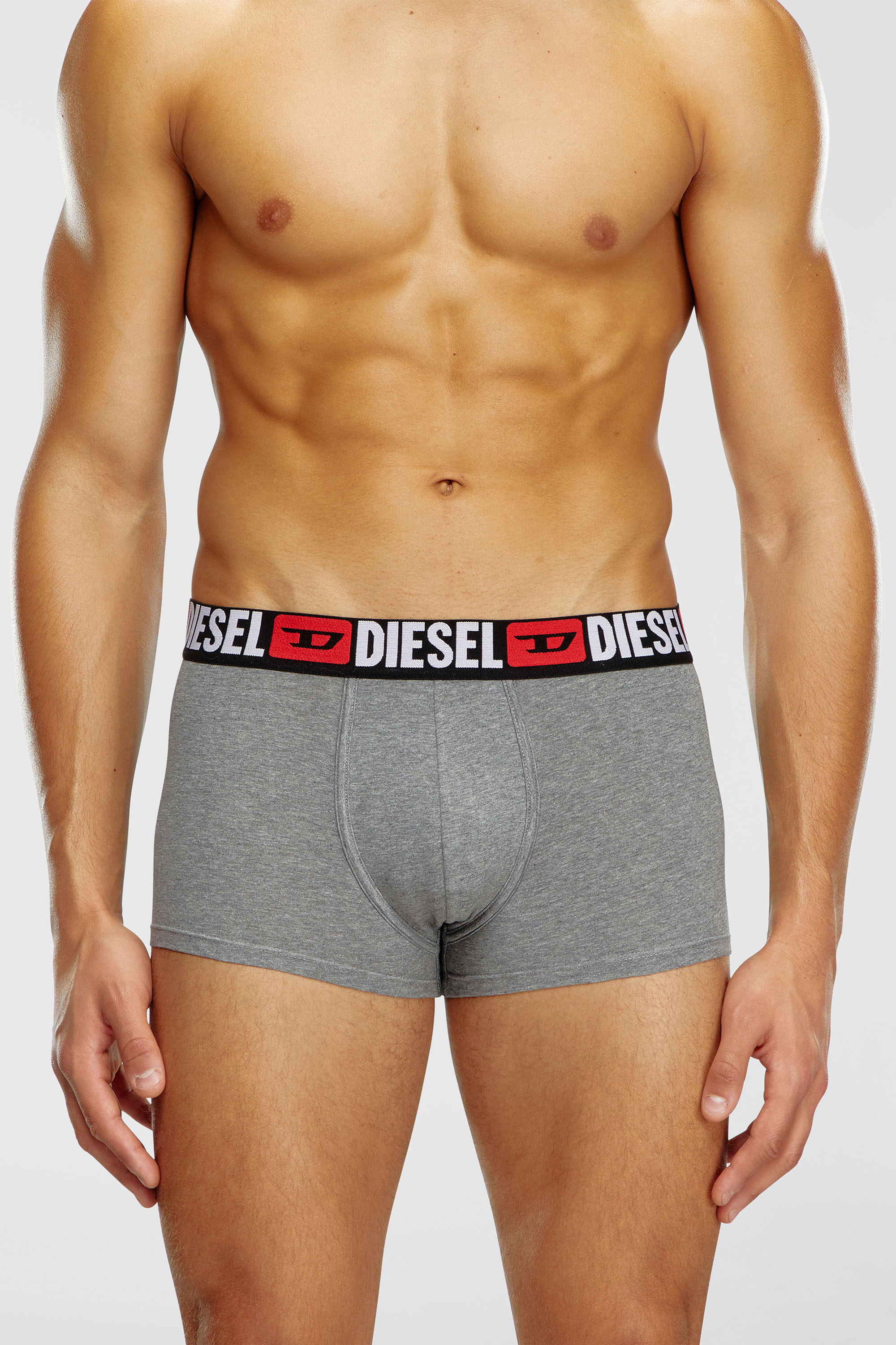 Diesel - UMBX-DAMIENTHREEPACK, Man's Three-pack of all-over logo waist boxers in White/Grey - 2