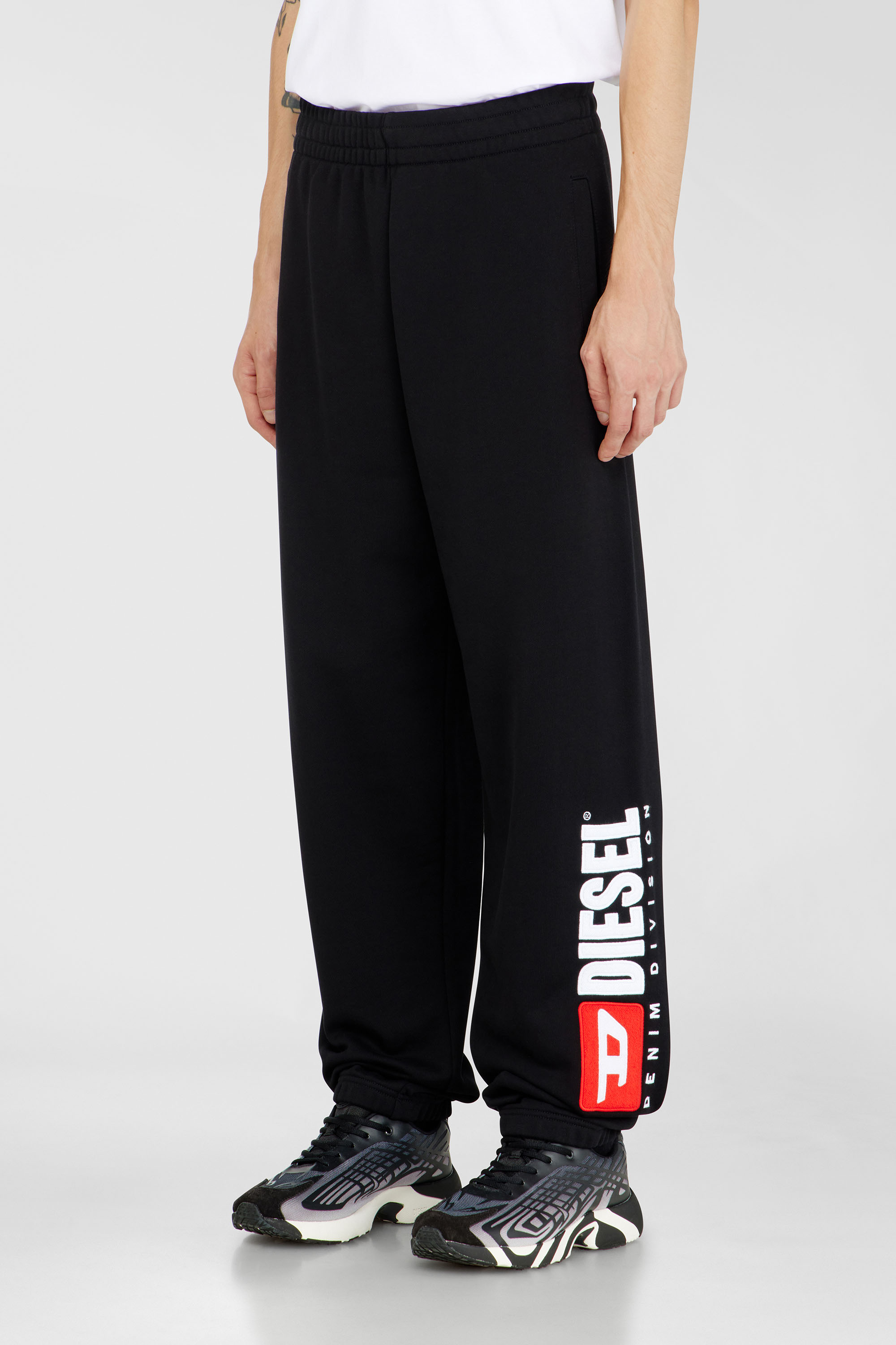 Diesel - P-MARKY-DIV, Man's Cotton pants with Diesel patch in Black - 1