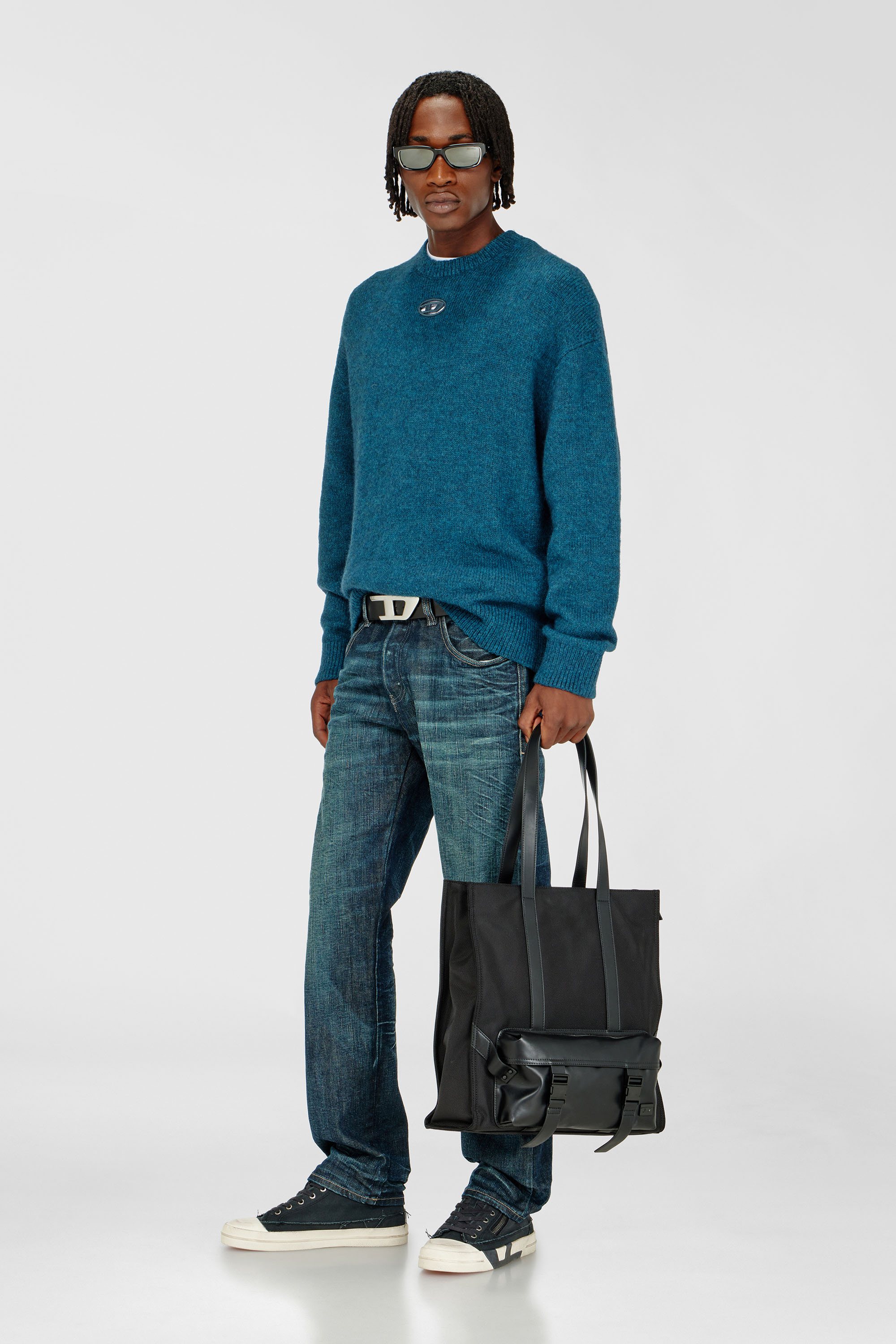 Diesel - K-AREESO, Man's Jumper in wool and alpaca blend in Water Green - 2