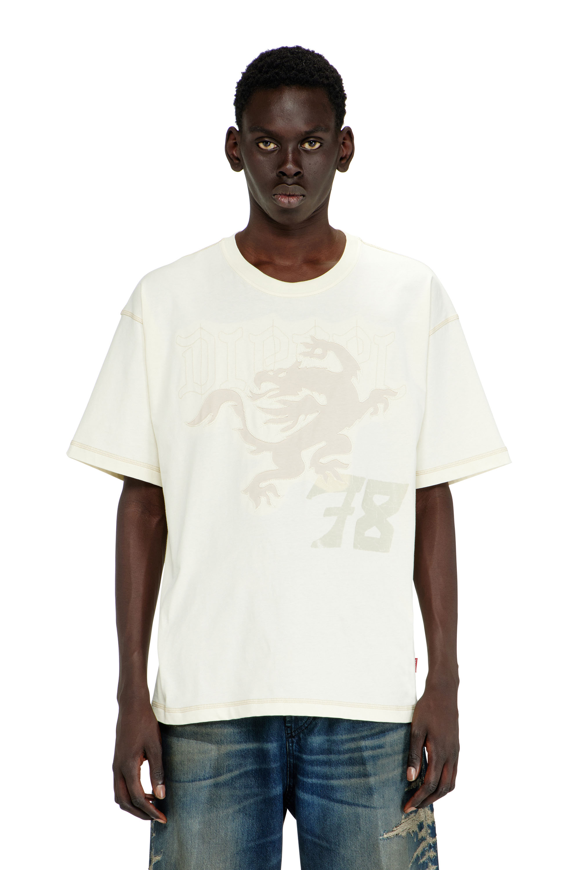Diesel - T-BOXT-NOTCH, Man's Relaxed T-shirt with prints and embroderies in null - 3