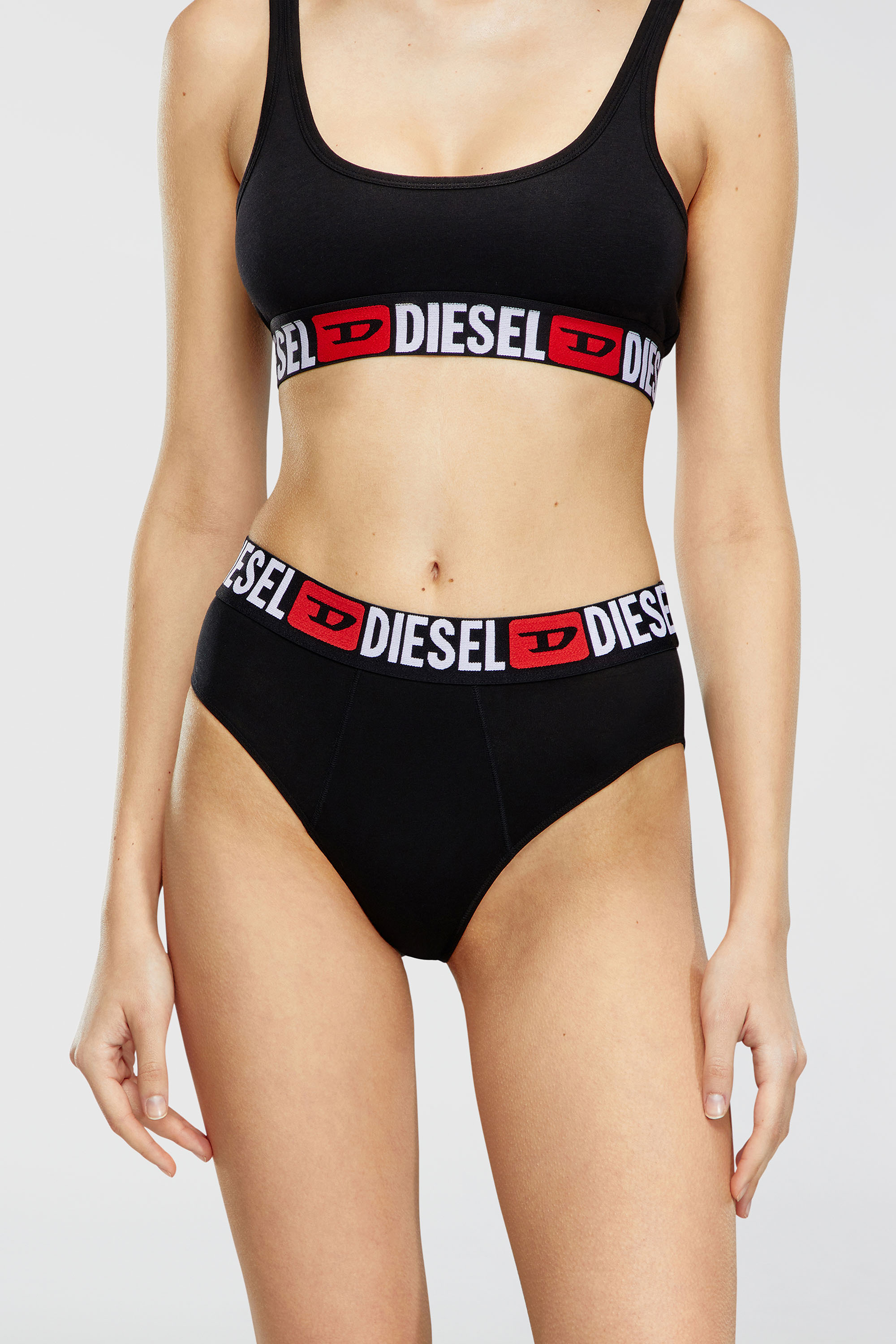 Diesel - UFPN-BLANCA-R-THREEPACK, Woman's Three-pack ribbed high-waisted briefs in Black - 2