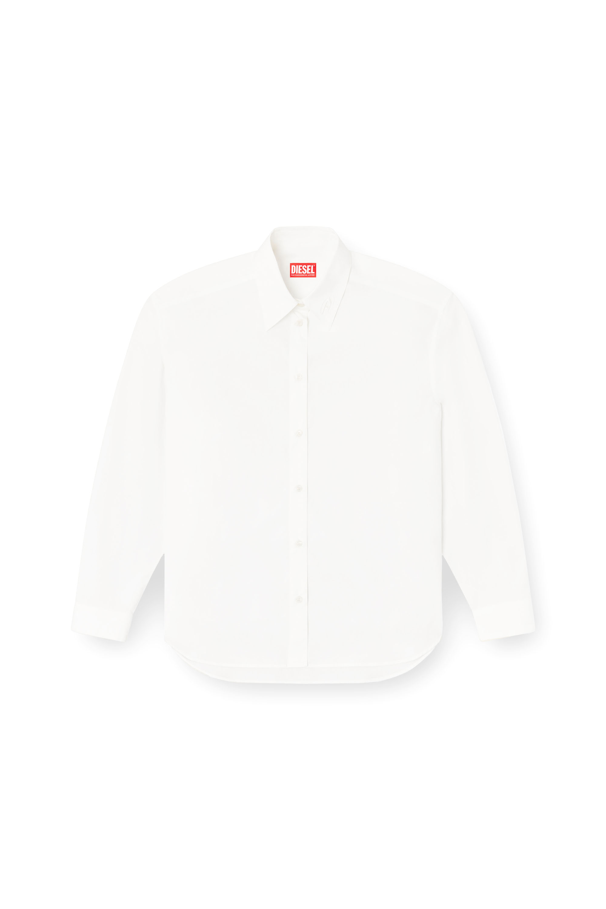S-SIMPLY-C-WN-R1, White Diesel - S-SIMPLY-C-WN-R1, Woman's Boyfriend shirt with Oval D in White - 2