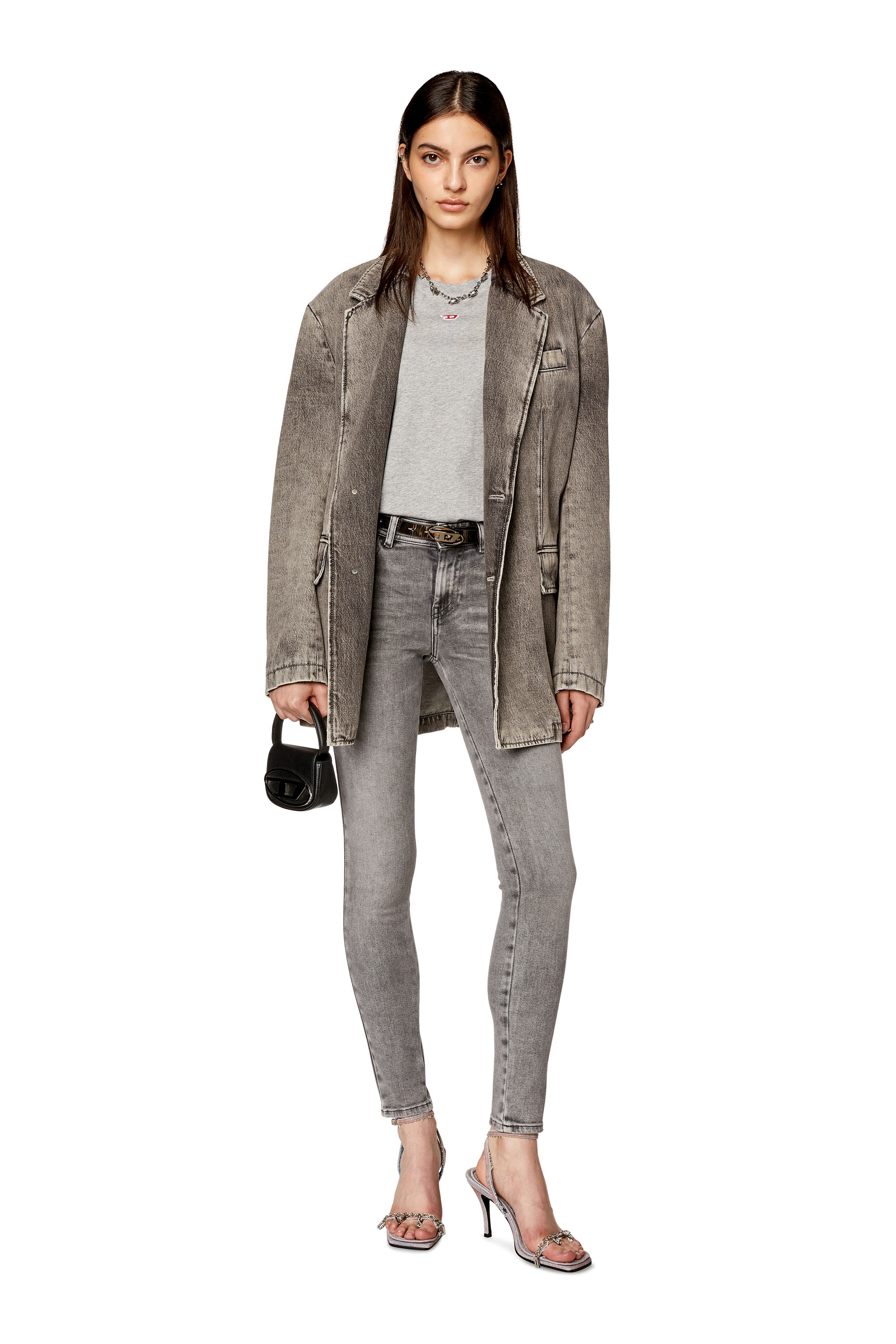 Diesel - Super skinny Jeans 2017 Slandy 068GL, Grey - Image 3