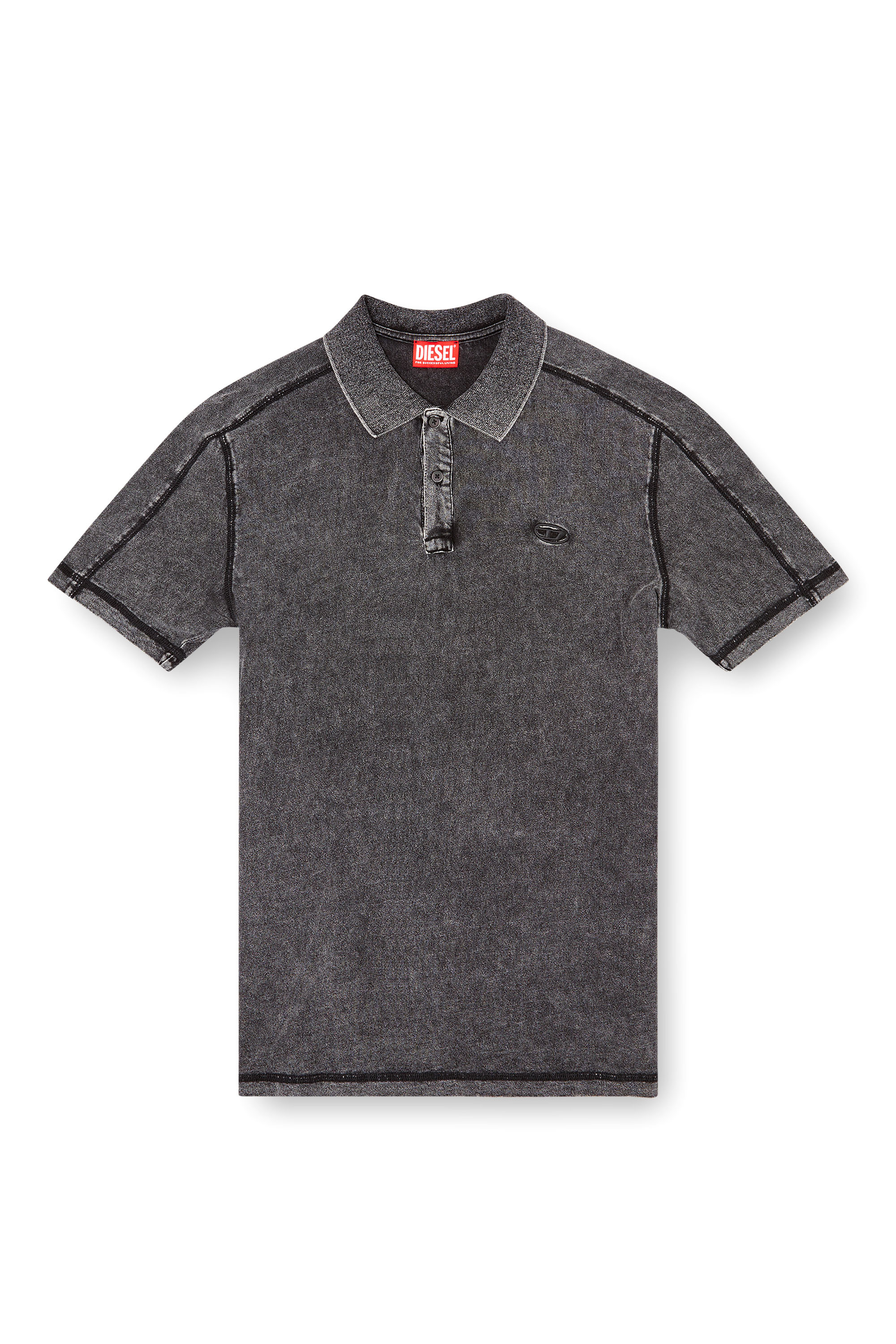 Diesel - T-SWIND-R1, Man's Denim-look polo shirt in Black - 3