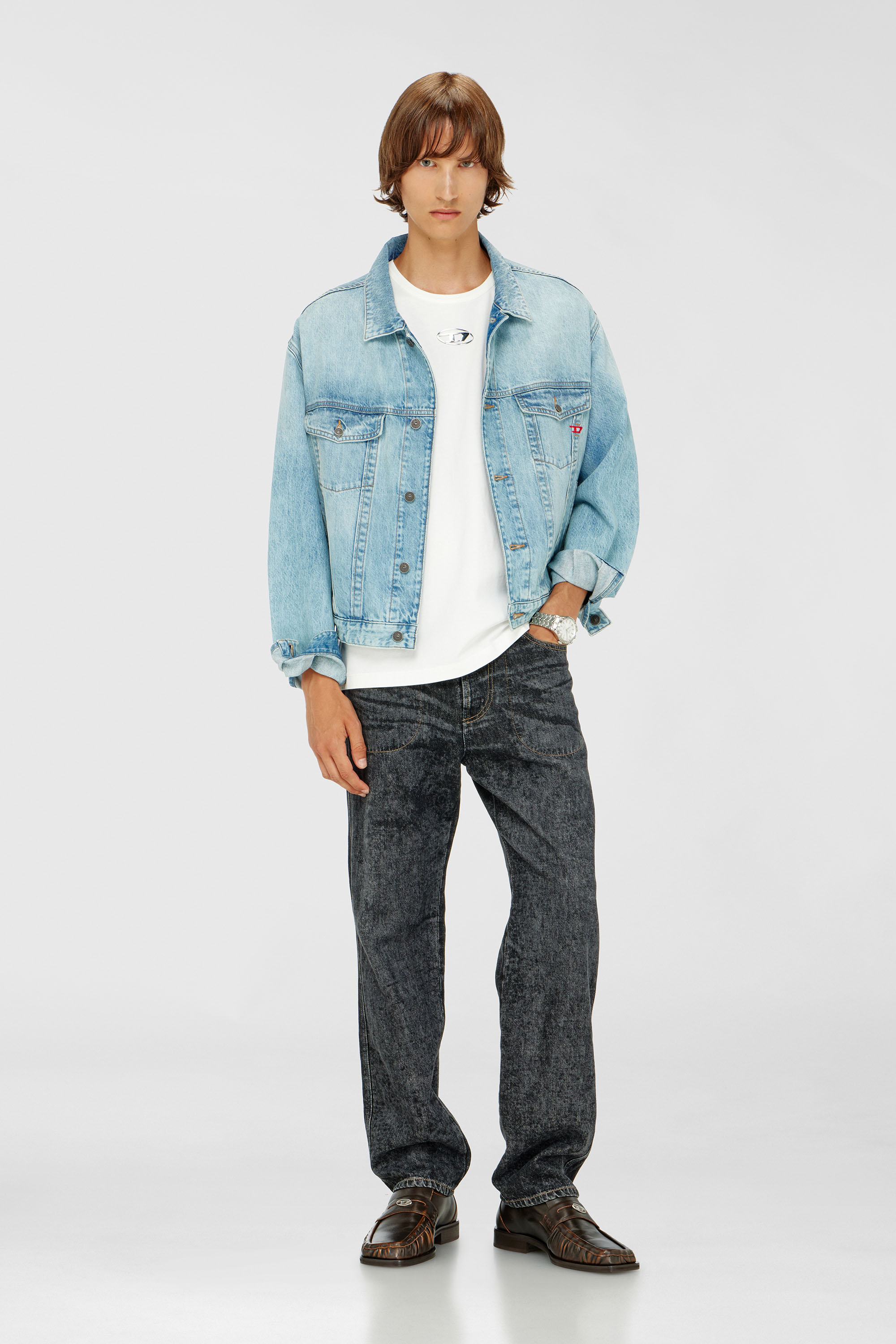 Diesel - T-NORM-IOD, Man's Light cotton T-shirt with metallic Oval D logo in White - 2