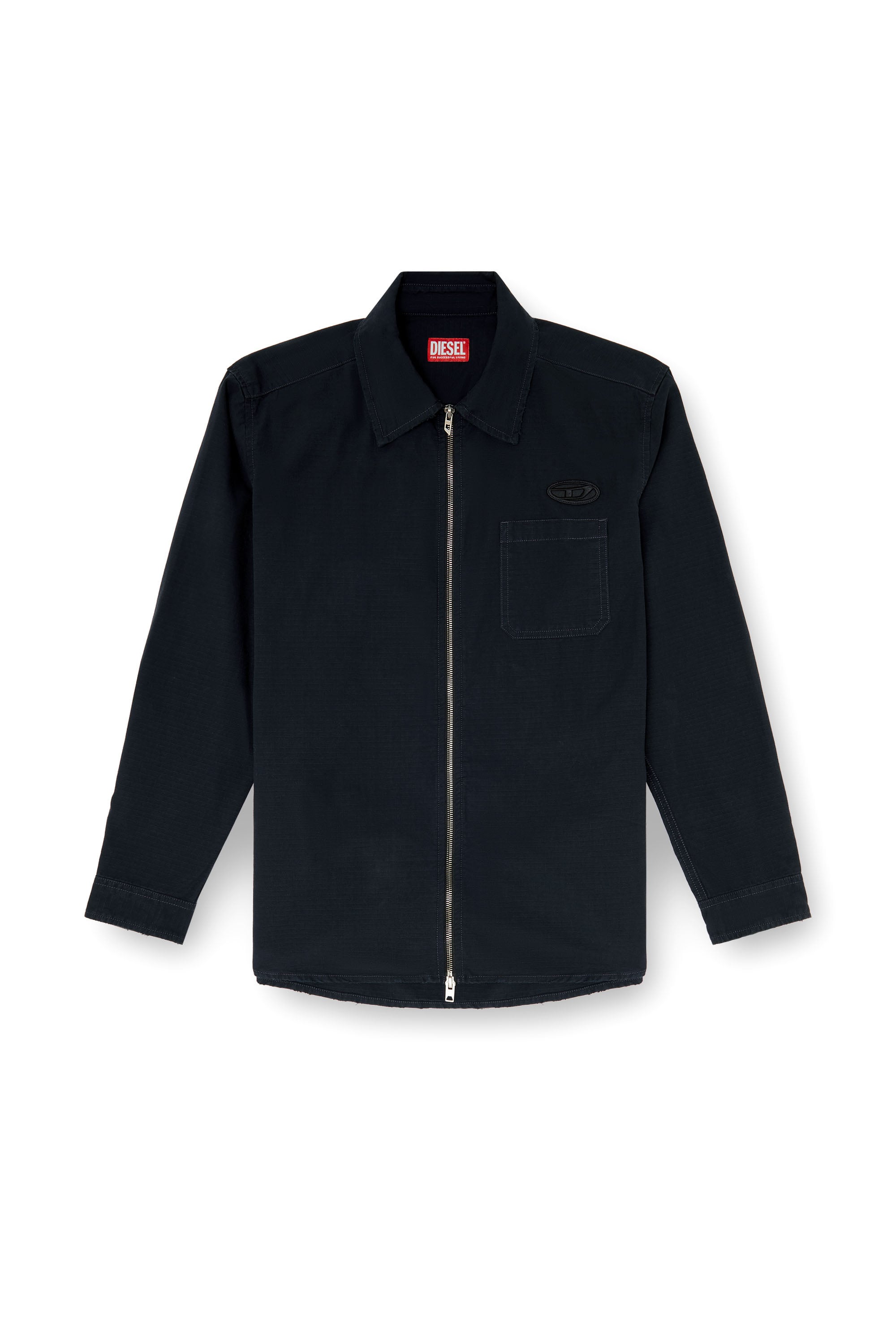 Diesel - S-ALIAS-ZIP, Man's Ripstop shirt with zip closure in null - 3