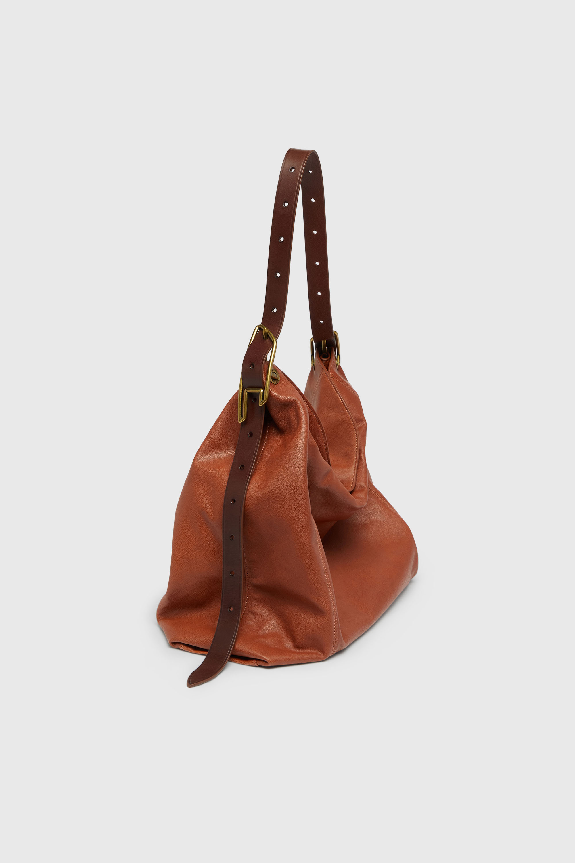 Diesel - D-LINE HOBO L, Woman's D-Line-Hobo bag in shiny leather in Brown - 2