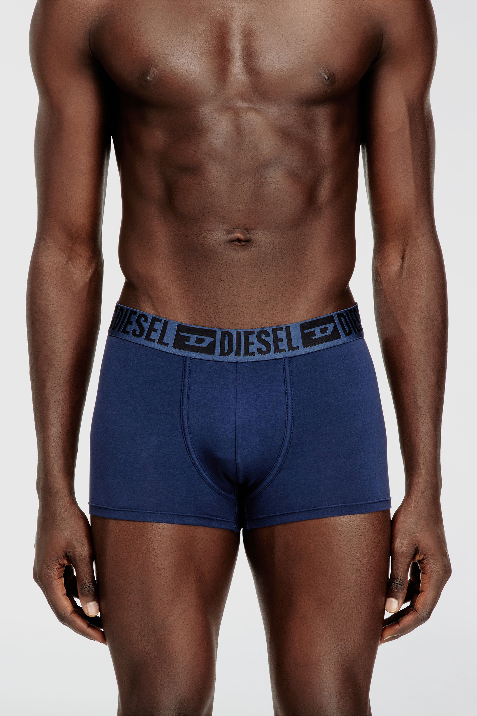 Diesel - MIKE-D-CORE-3PACK, Man's Three-pack of stretch cotton boxer briefs with tonal waistband in Blue/Black - 2