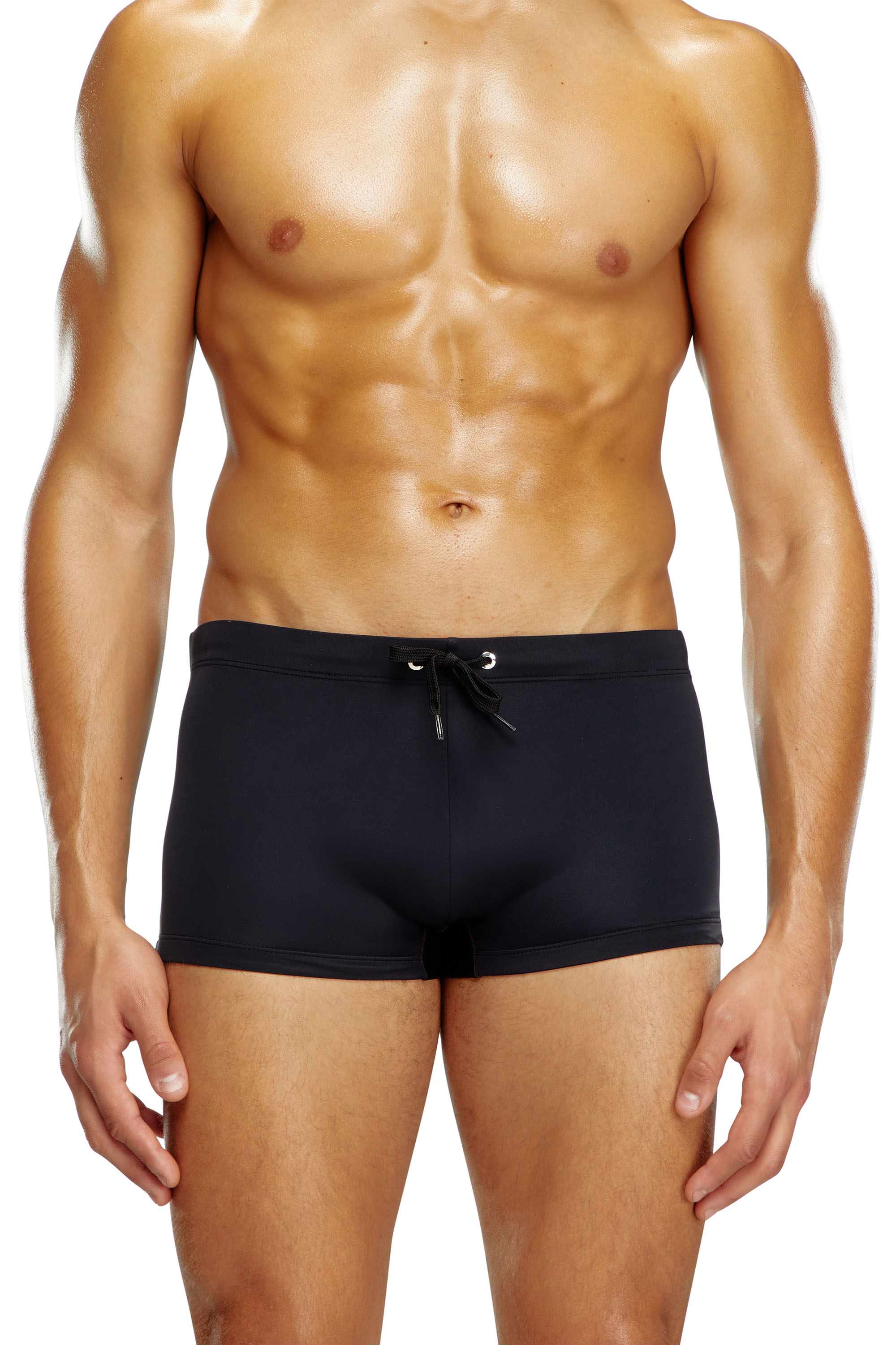 Diesel - BMBX-BRAD, Man's Swim boxer briefs with rear logo print in Black - 2