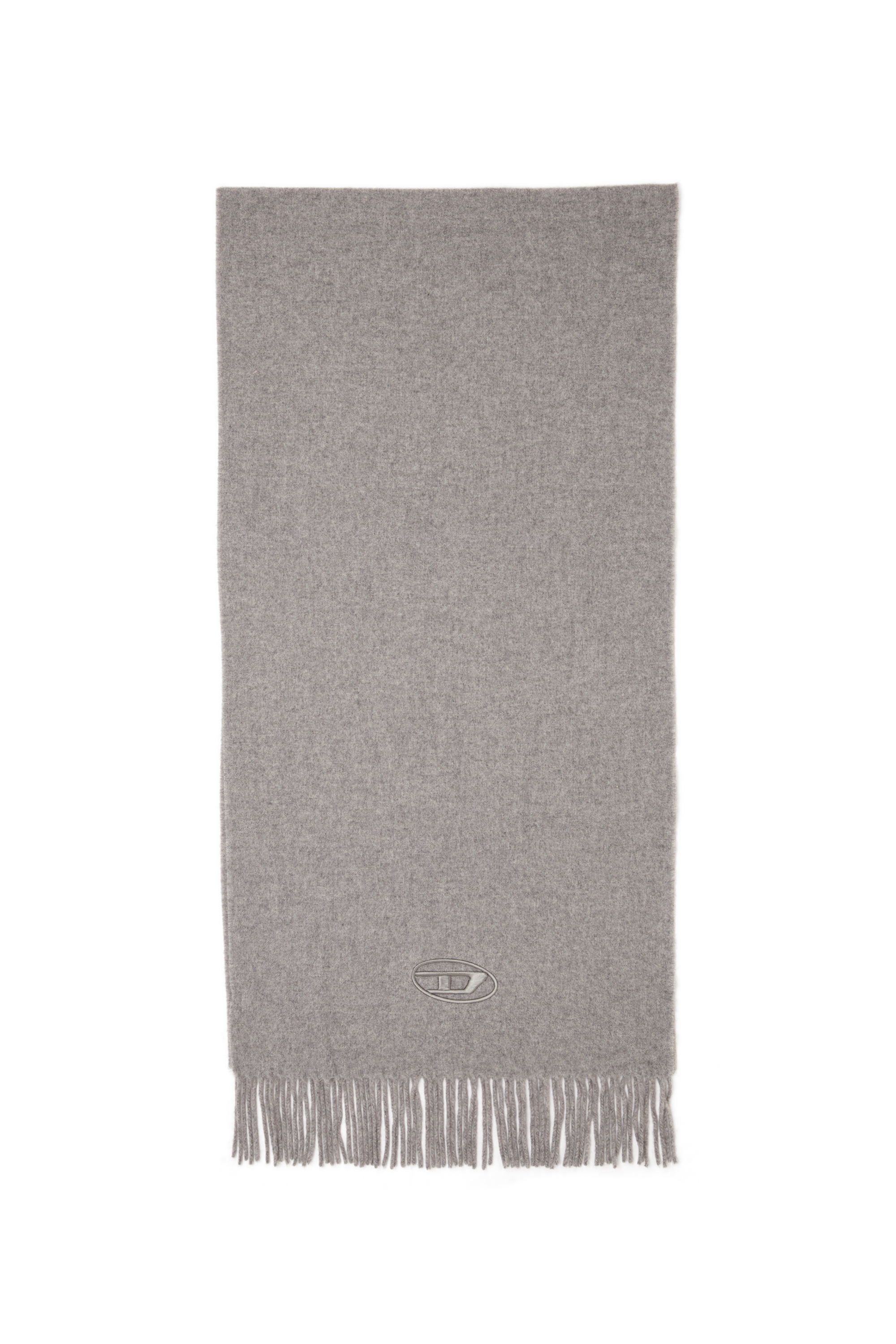 Diesel - S-IMON-D-LONG, Man's Wool-blend scarf with fringed edges in Grey - 1