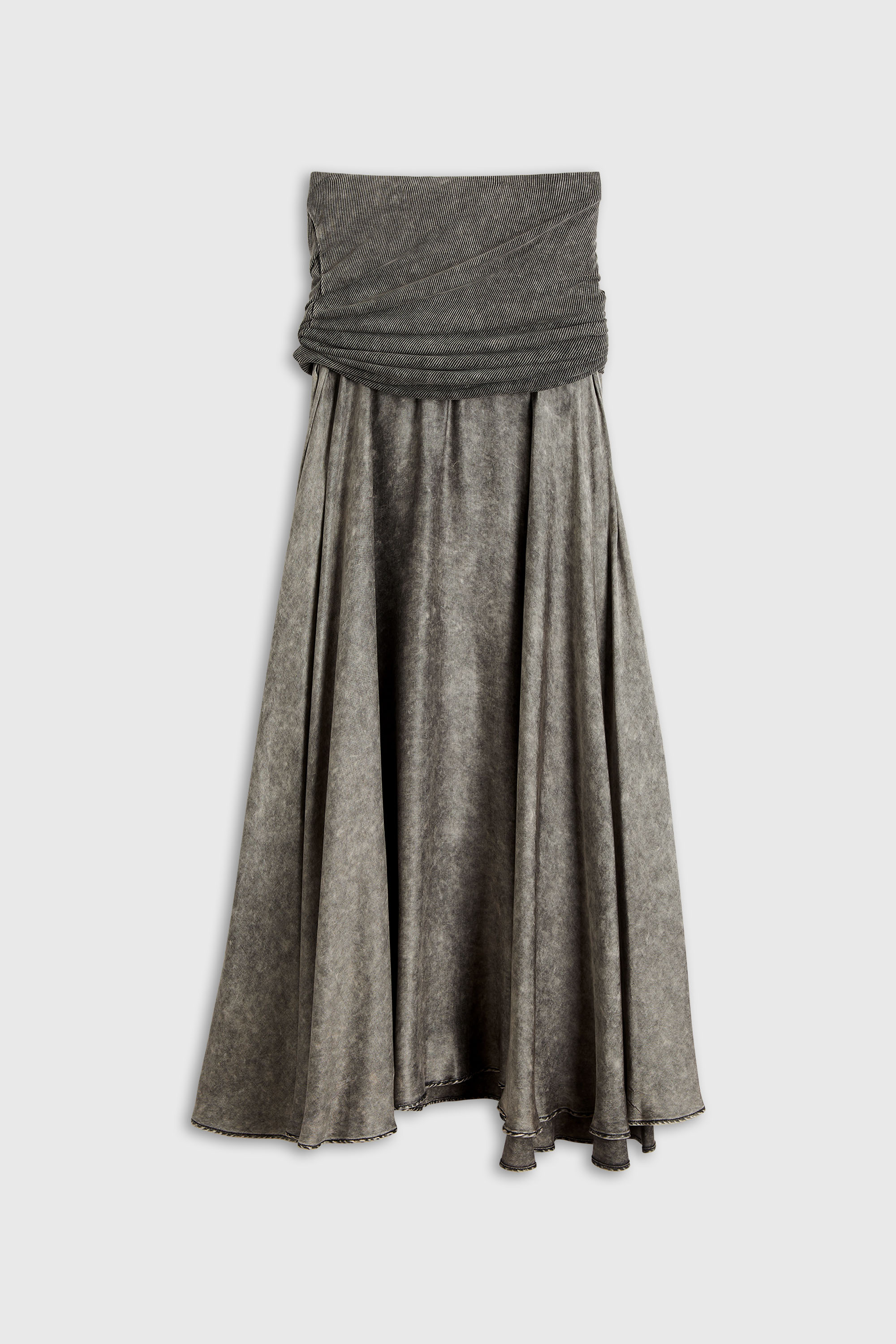 Diesel - O-SYA, Woman's Midi skirt with twisted waist section in Grey - 2
