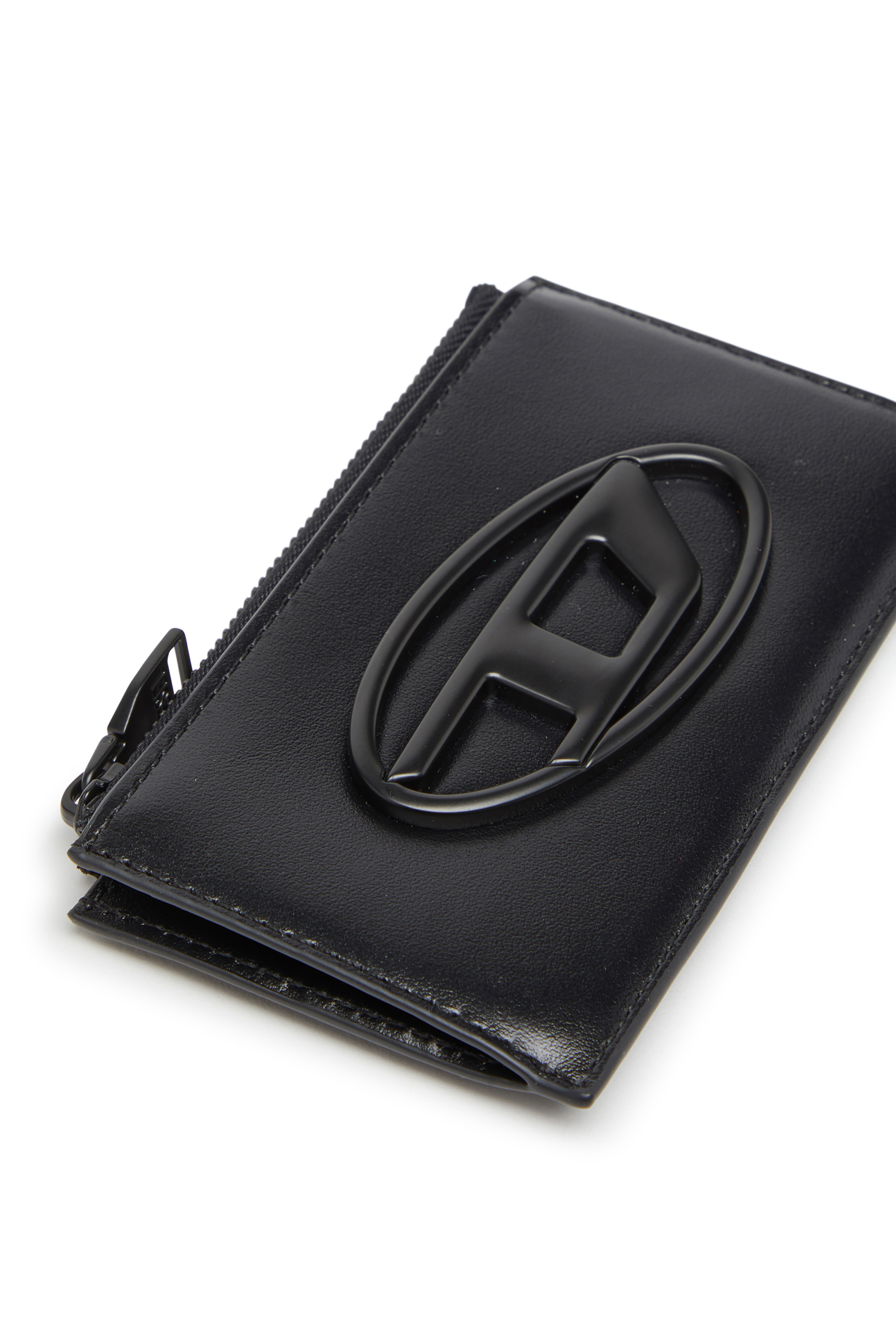 Diesel - HOLI-D CARD HOLDER III, Man's Leather card holder in Black - 3