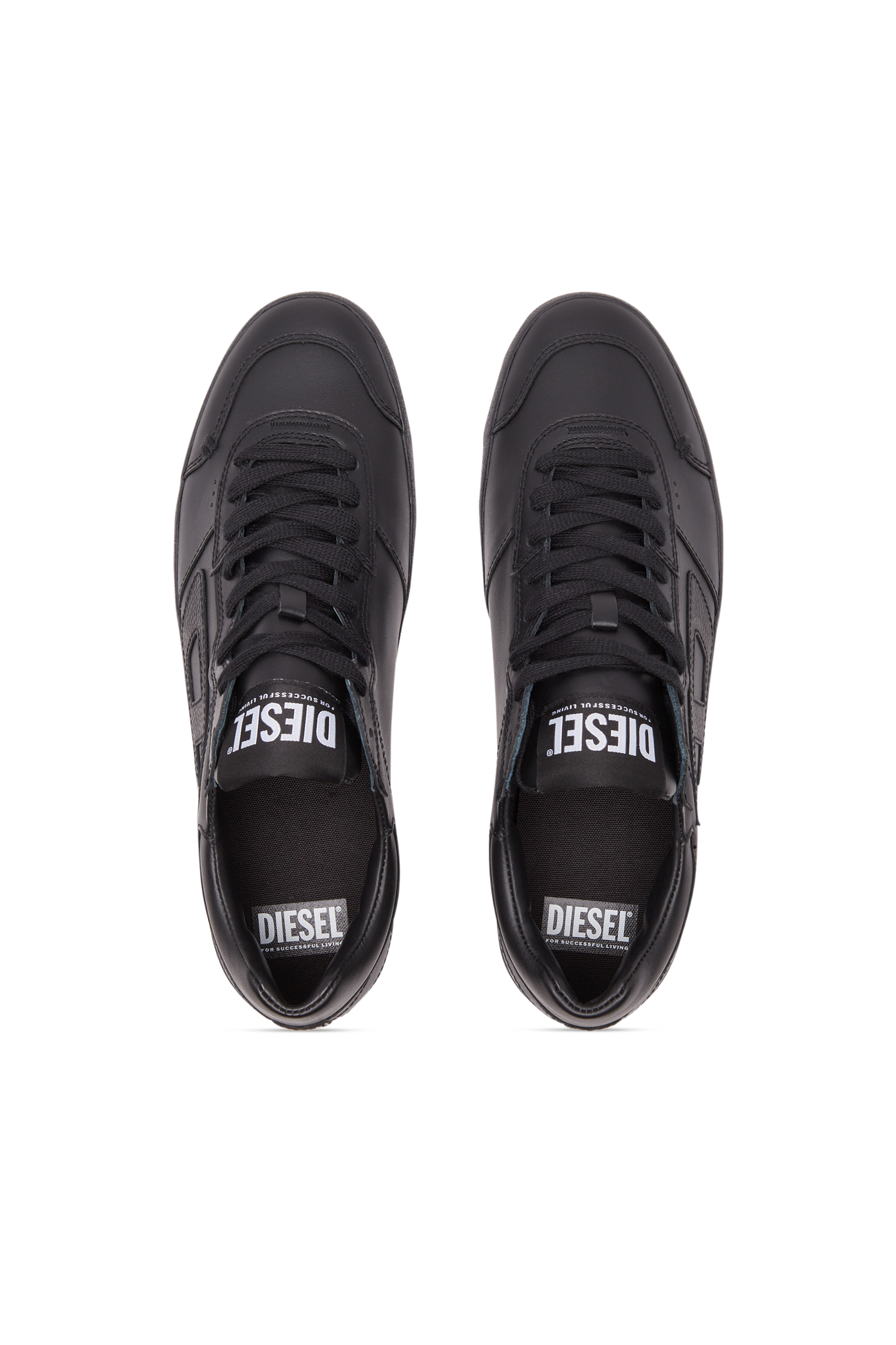 Diesel - S-LEROJI LOW, Man S-Leroji Low-Low-top leather sneakers with D branding in Black - Image 5