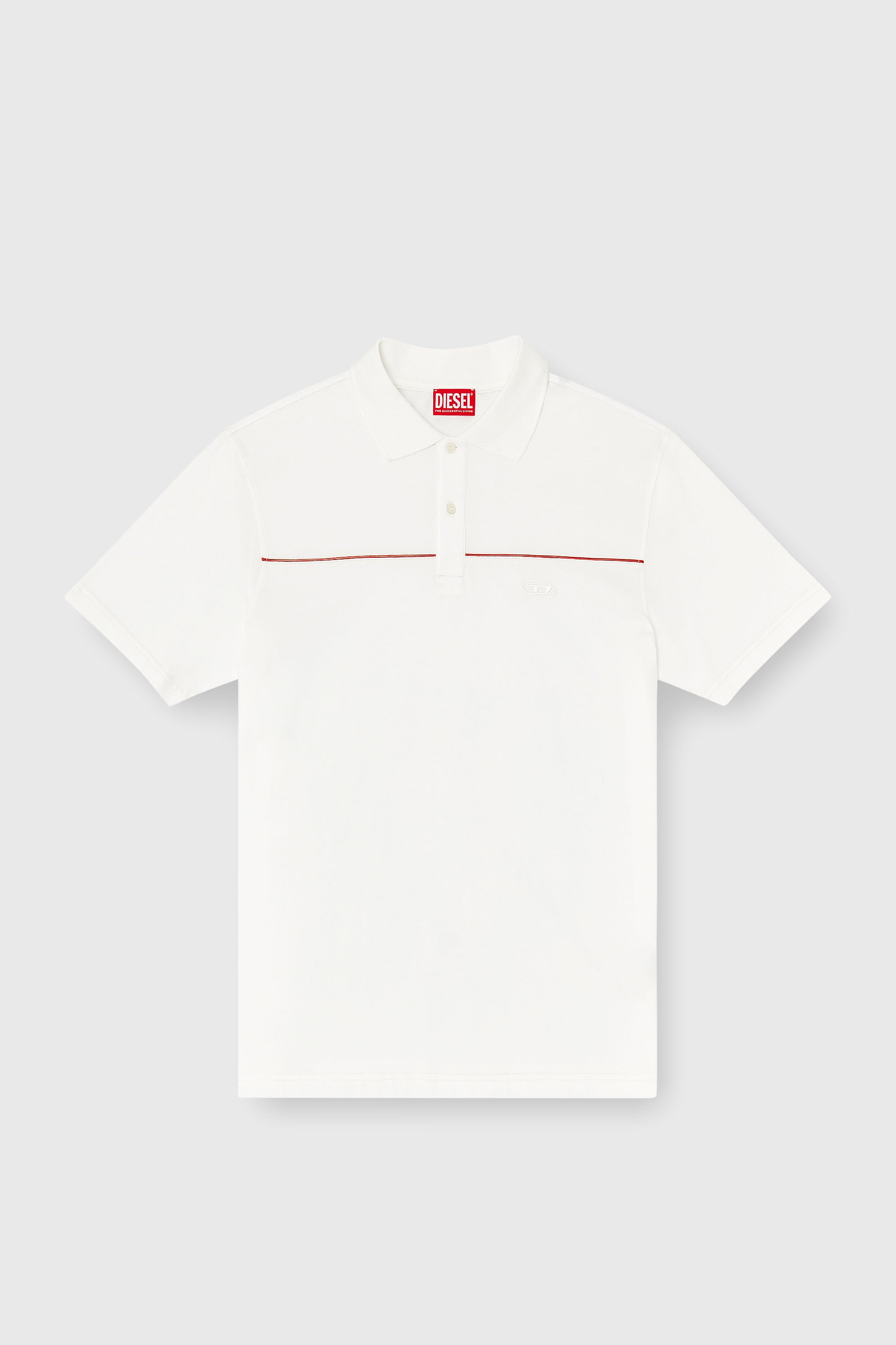 Diesel - T-REJUST-PIPING, Man's Polo shirt with contrast piping in White - 2