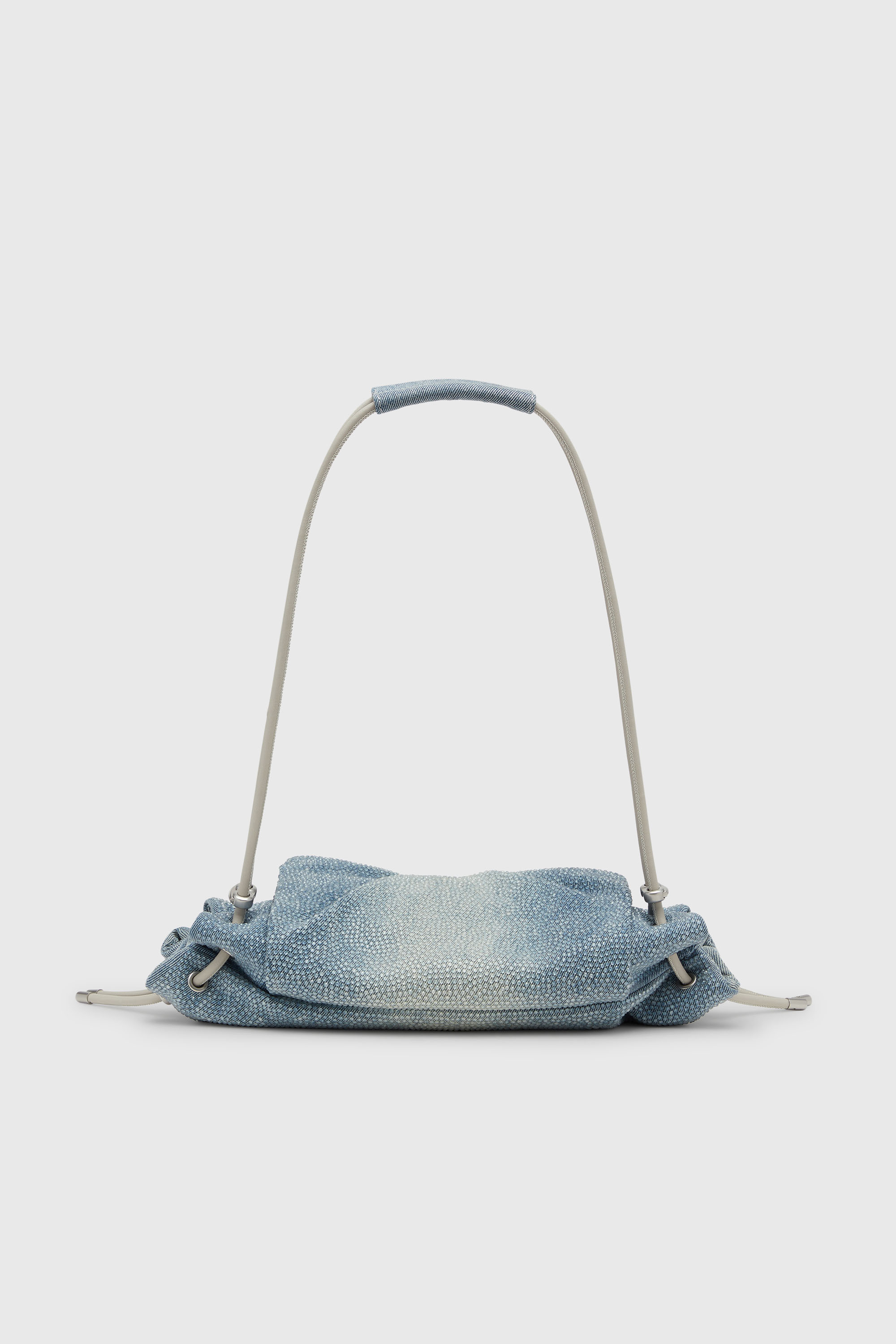 Diesel - SCRUNCH-D SHOULDER S, Woman's Scrunch-D - Shoulder bag in denim with transparent crystals in Blue - 2