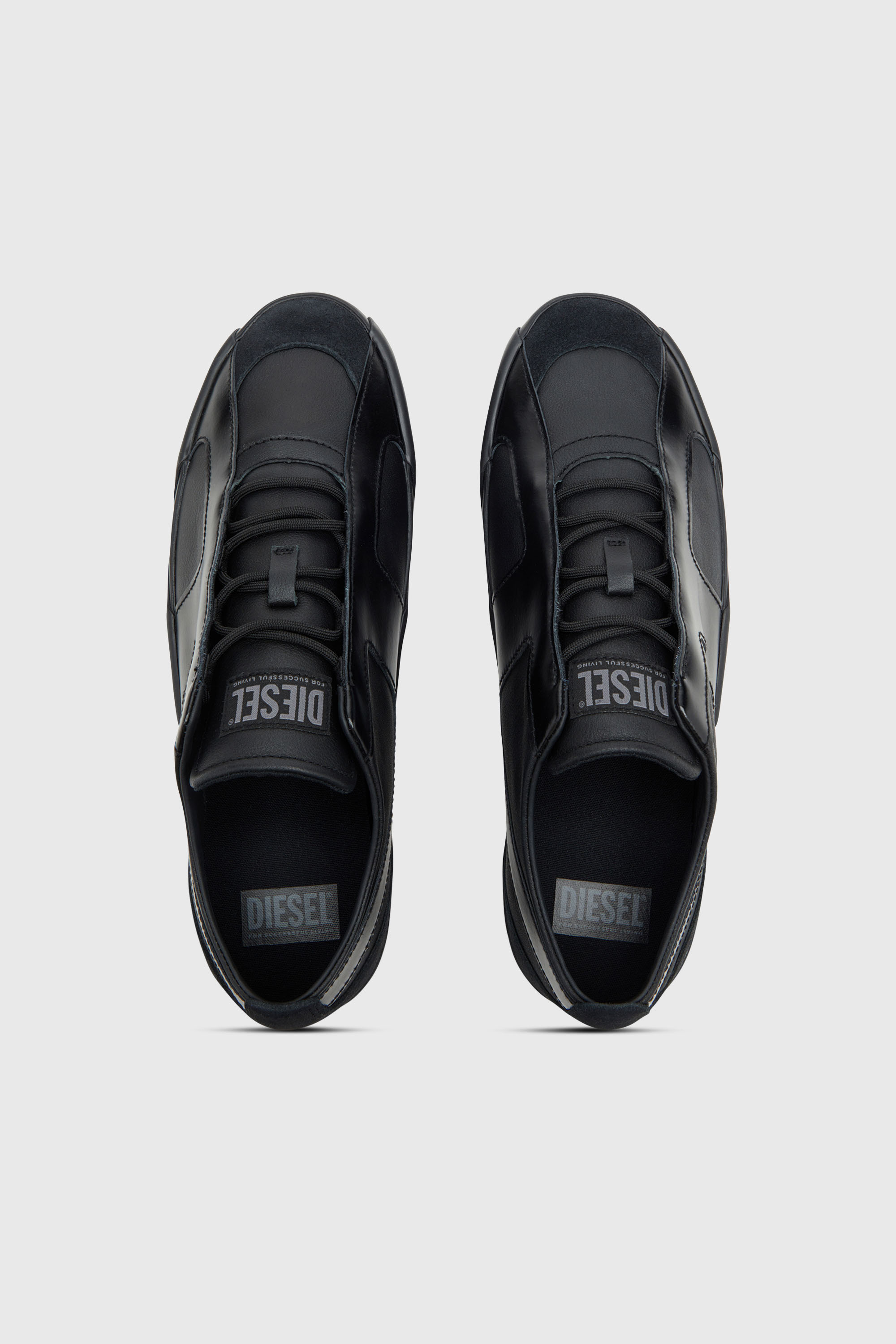 Diesel - S-SLANTE-D LOW, Man's S-Slante-D-Sneakers in suede and leather with D logo in Black - 4