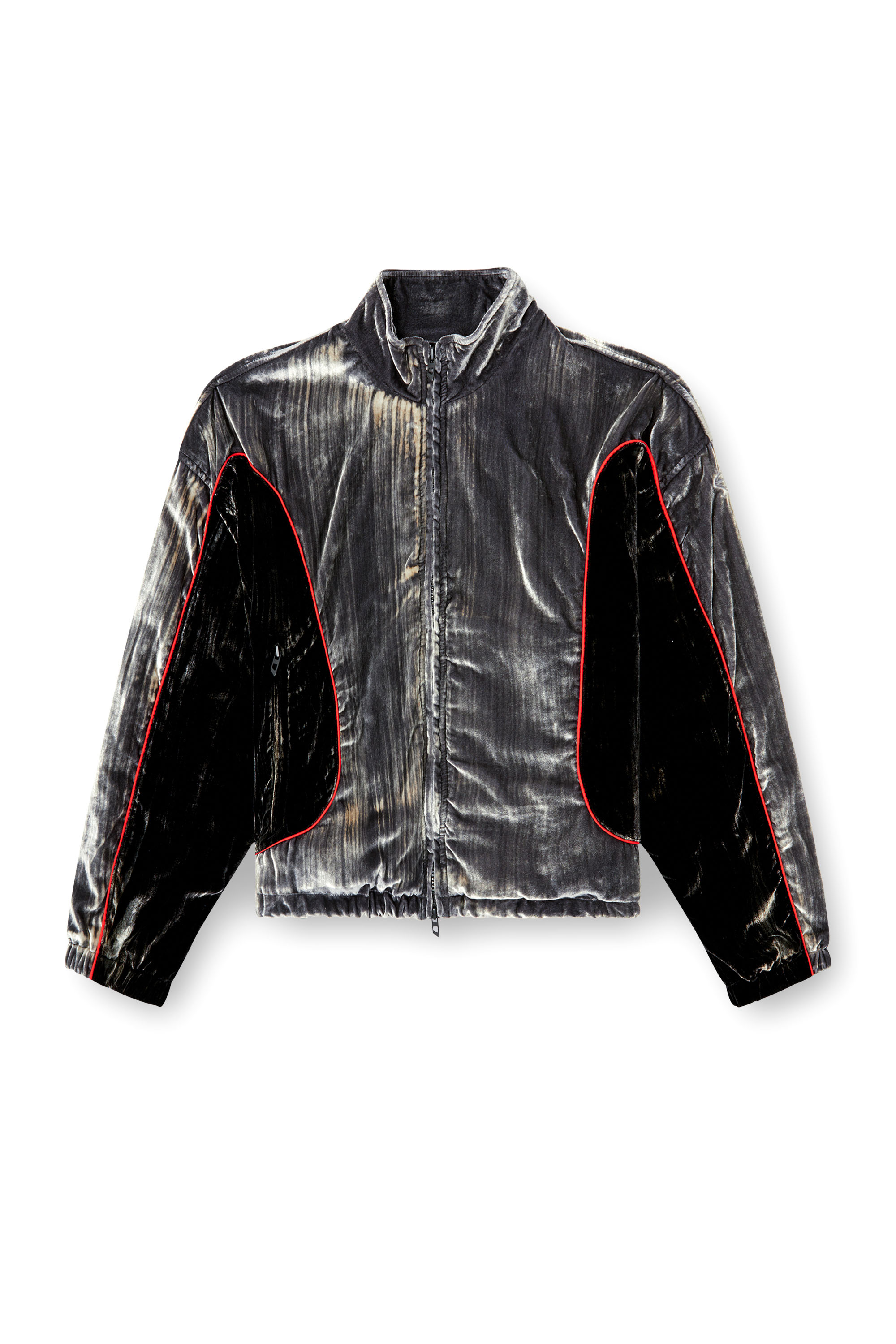 G-RIFFIN, Dark grey Diesel - G-RIFFIN, Woman's Track jacket in treated velvet in Dark grey - 2