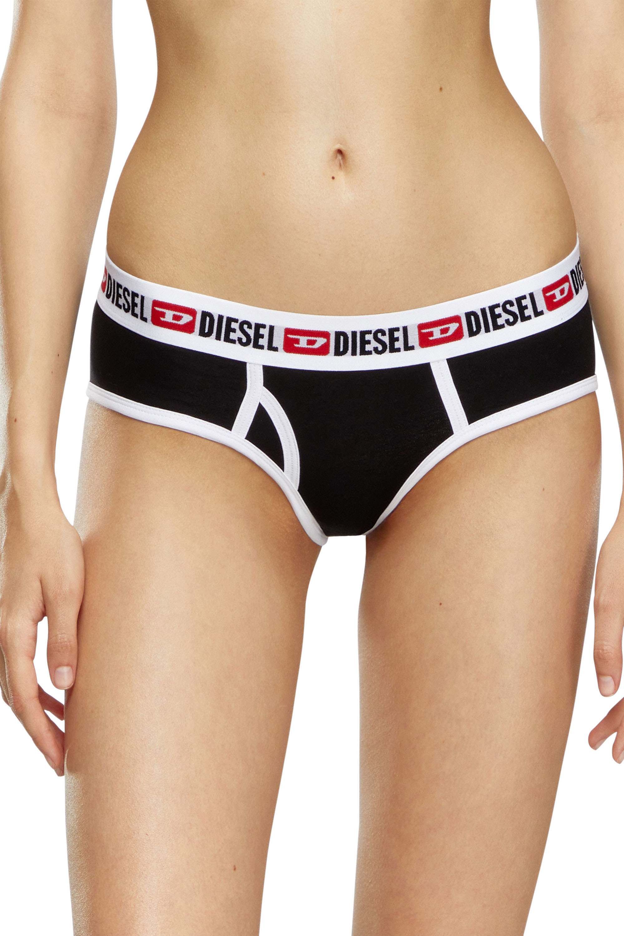 Diesel - UFPN-OXY-THREEPACK, Woman's Three-pack of Denim Division briefs in Black/Red - 2