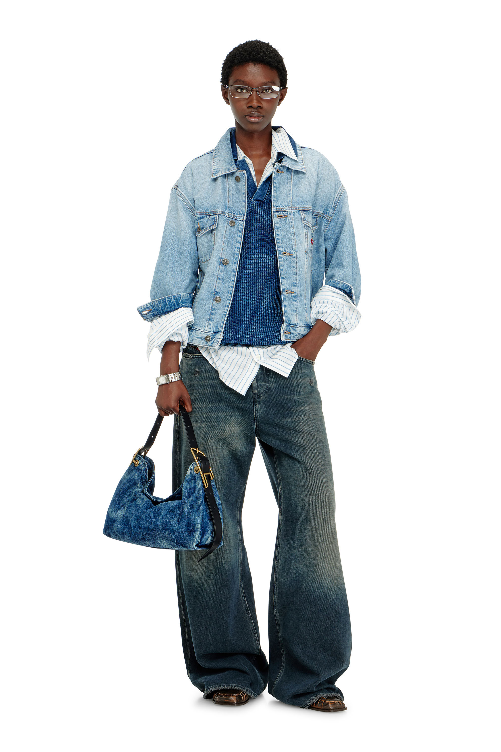 Diesel - D-RANGER, Unisex's Trucker jacket in denim in Light Blue - 2