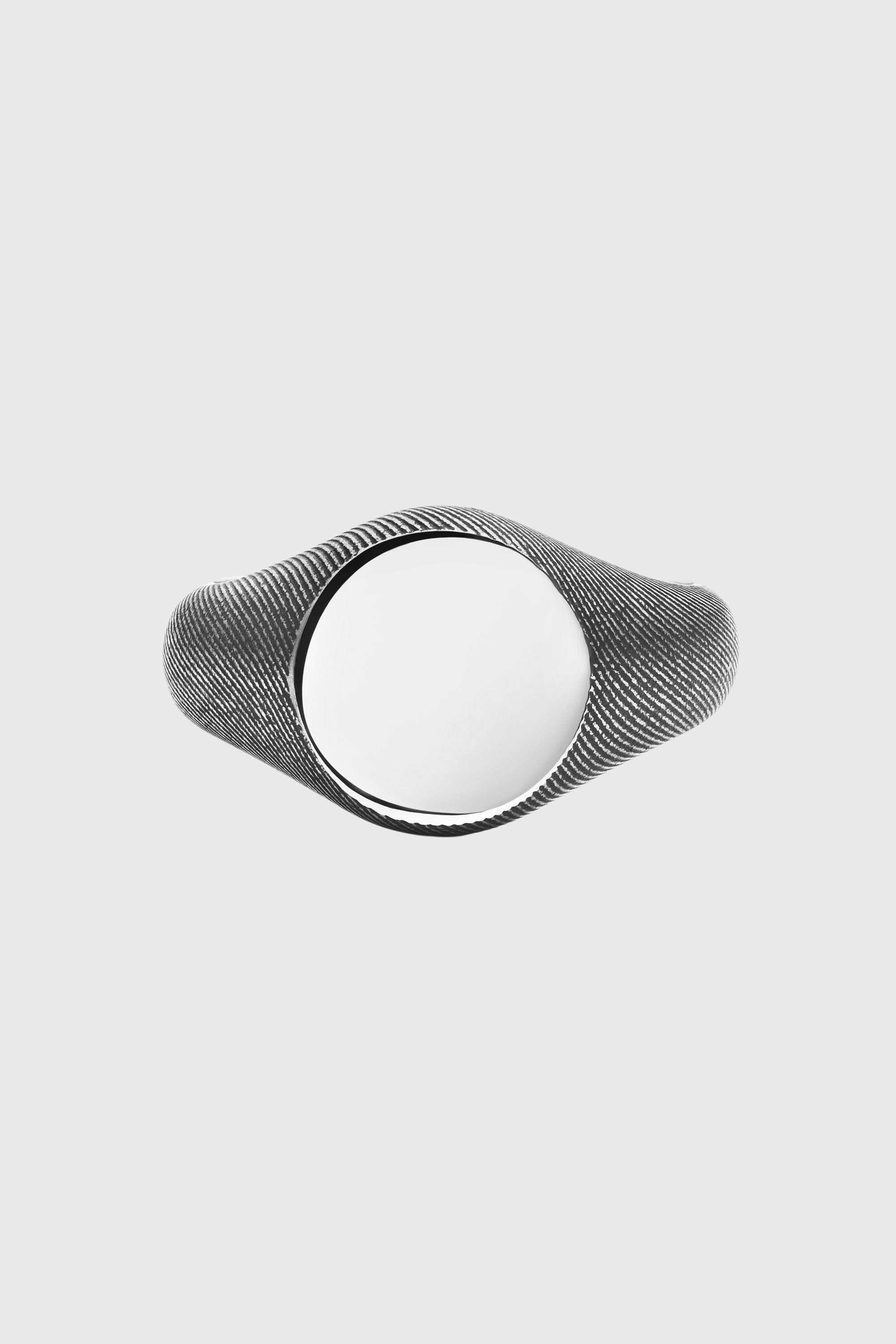 Diesel - DX1736040, Unisex's Stainless steel denim texture signet ring in Silver - 3