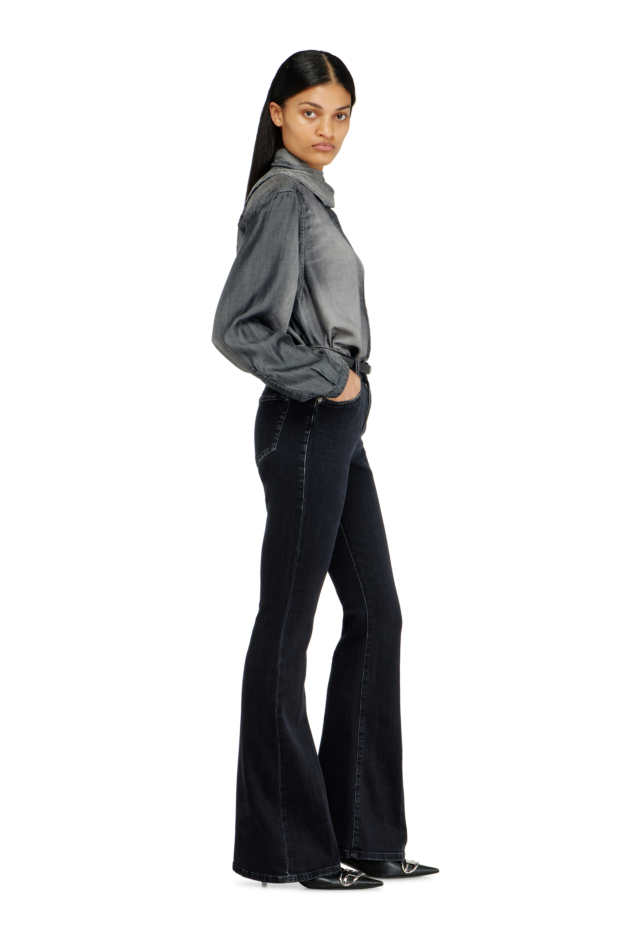 Diesel - Woman's Bootcut Jeans 1973 D-Partt 09P75, Black/Dark grey - 2