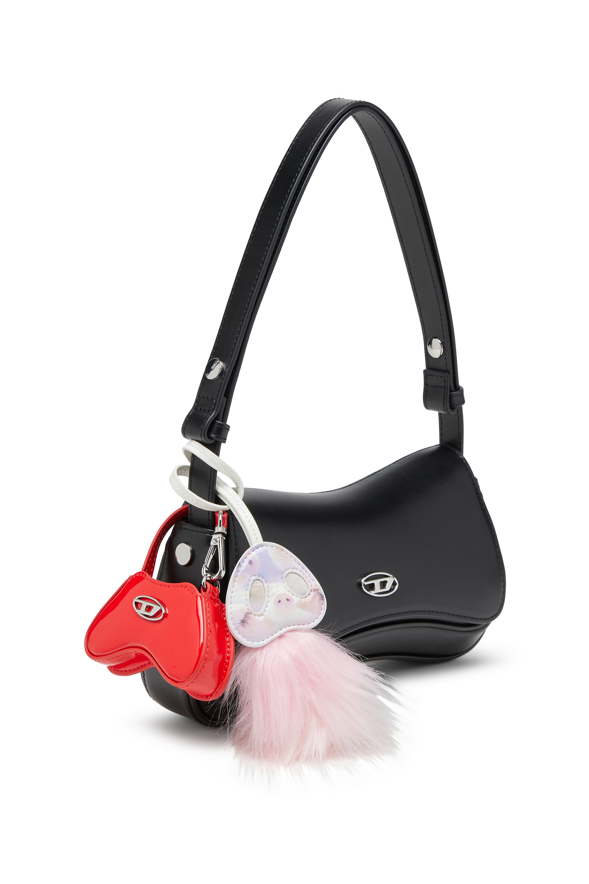 Diesel - FUR CHARMS I, Woman's Pig's snout bag charm with fluffy detail in Pink - 4