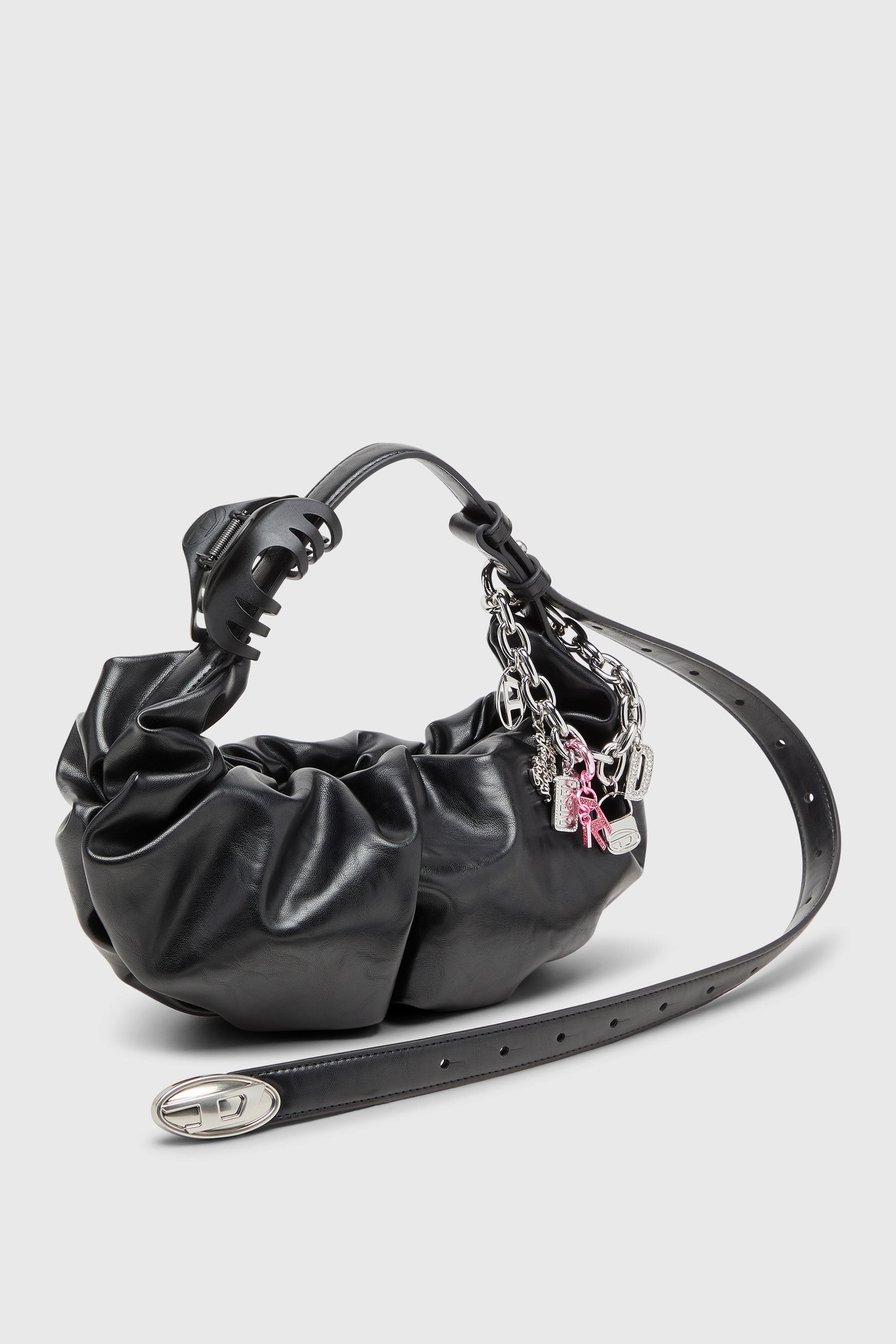 Diesel - GRAB-D HOBO S, Woman's Grab-D-Small scruched hobo bag in Black - 2