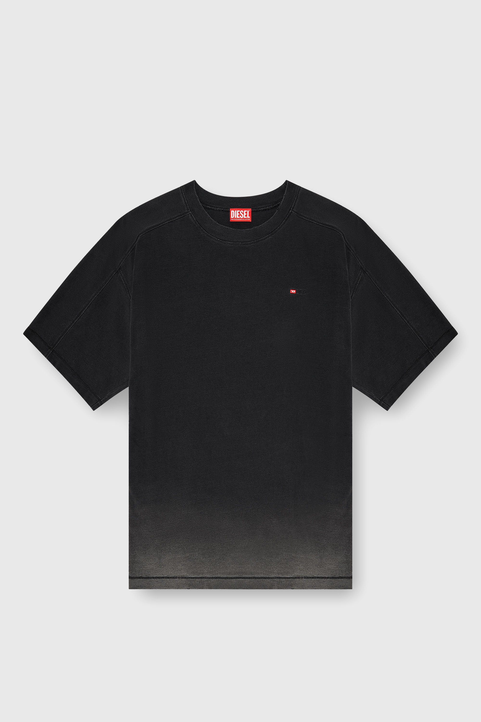 Diesel - T-CROX, Man's Cotton T-shirt with degrad&eacute; effect in Black - 2