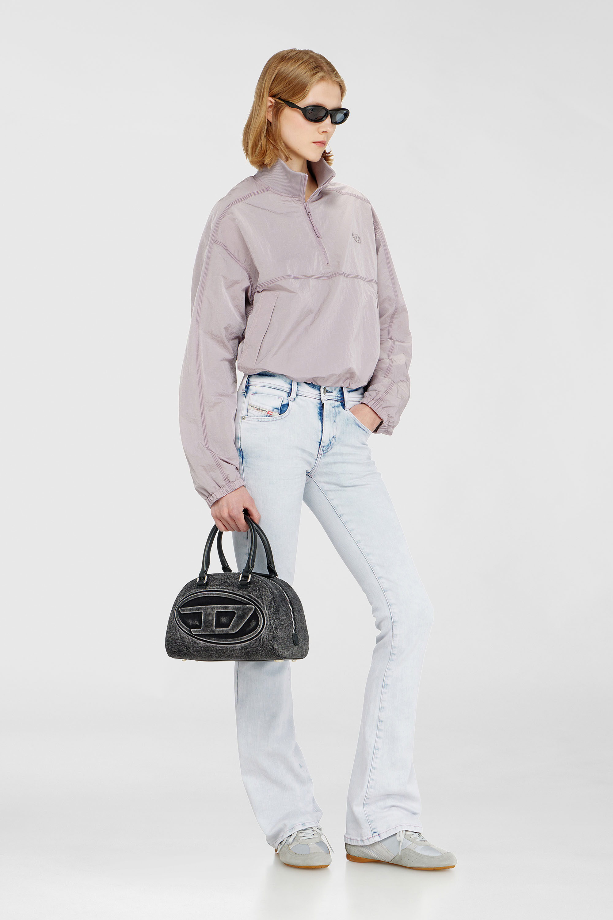 Diesel - G-ANOCK, Woman's Relaxed nylon jacket with mock neck in Lilac - 2